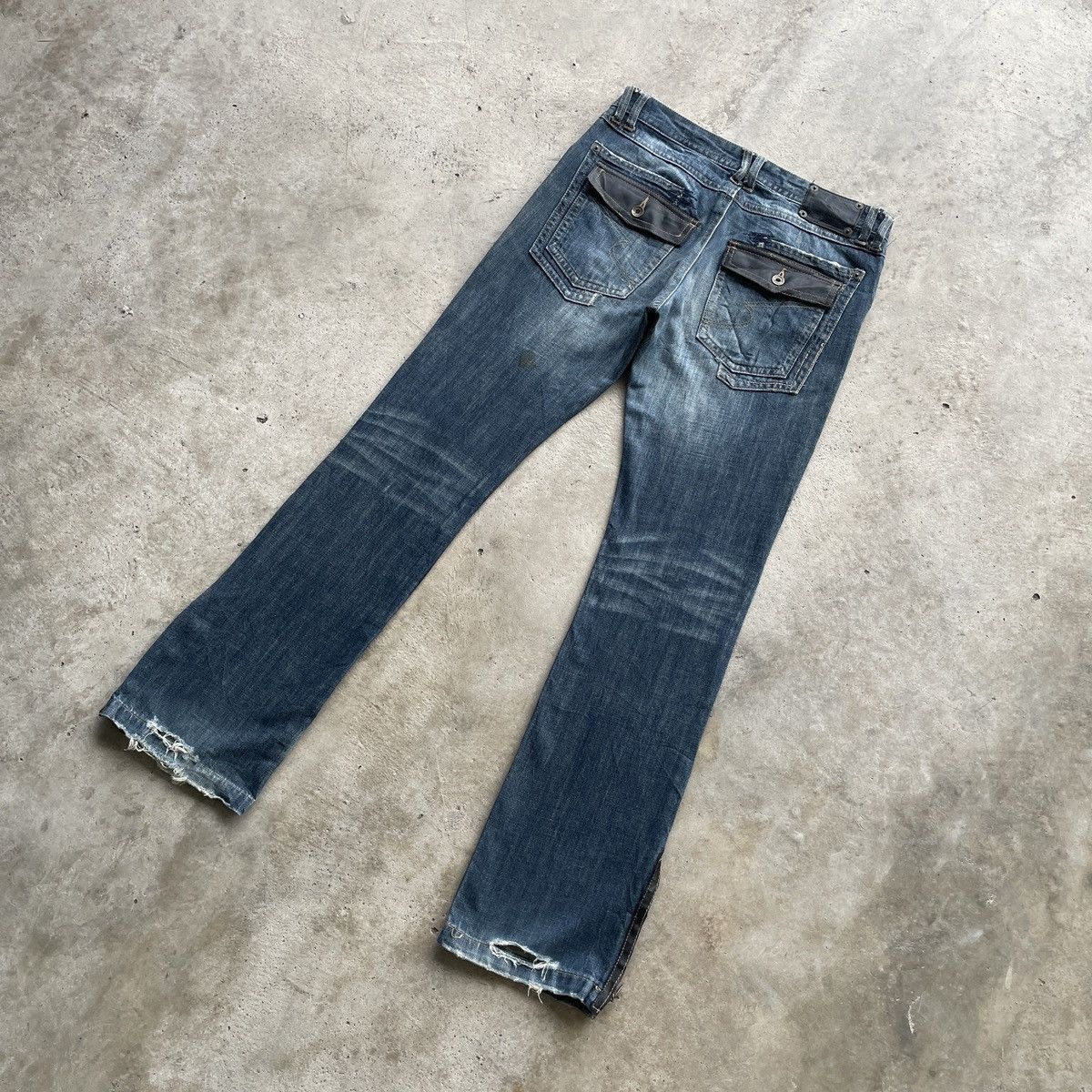 If Six Was Nine Vintage Semantic Design Flare Faded Bootcut Jeans Pants W33 Size US 33 - 13 Thumbnail