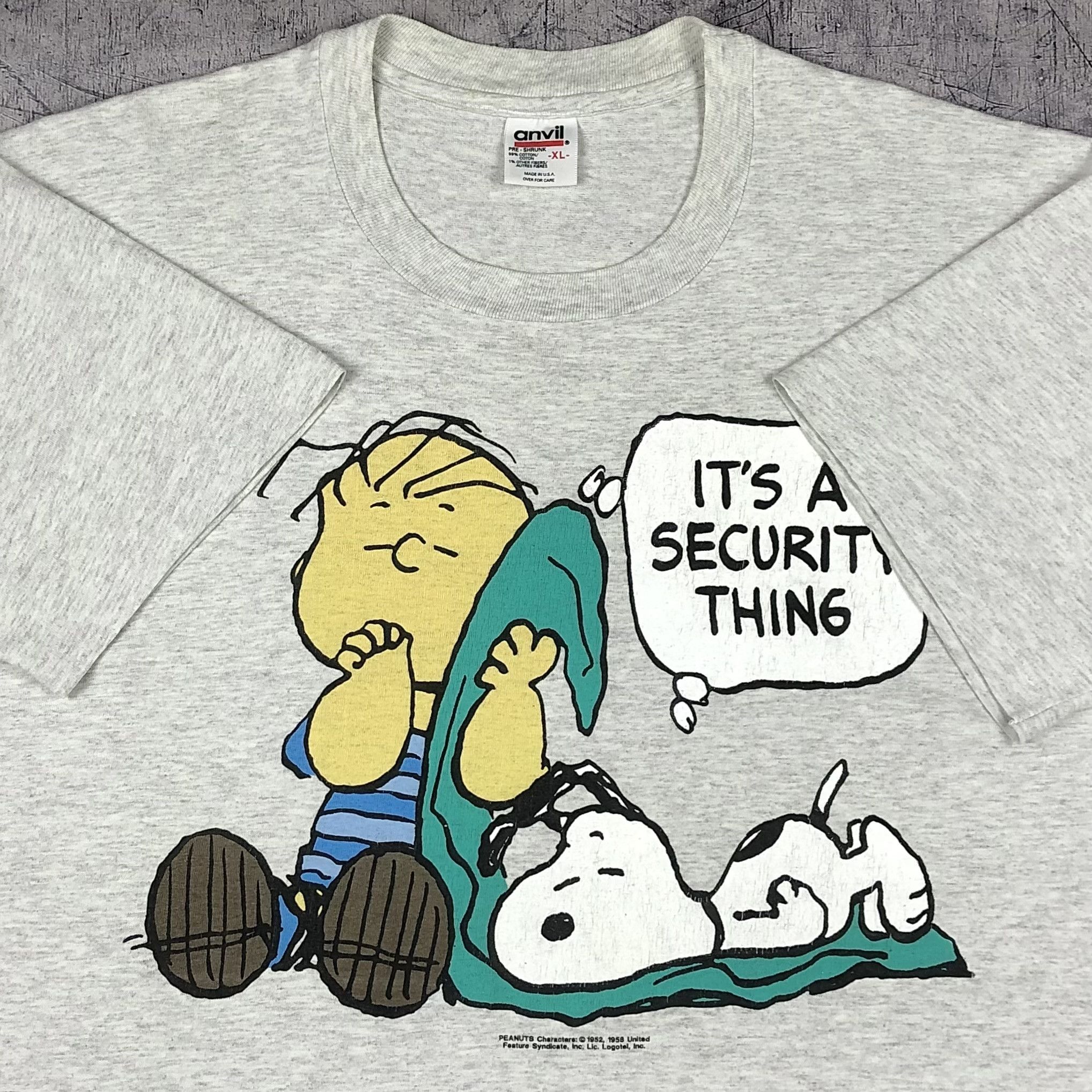 Peanuts 90s Peanuts Snoopy USA Security Thing Single Stitch Tee Size US XL / EU 56 / 4 - 3 Thumbnail