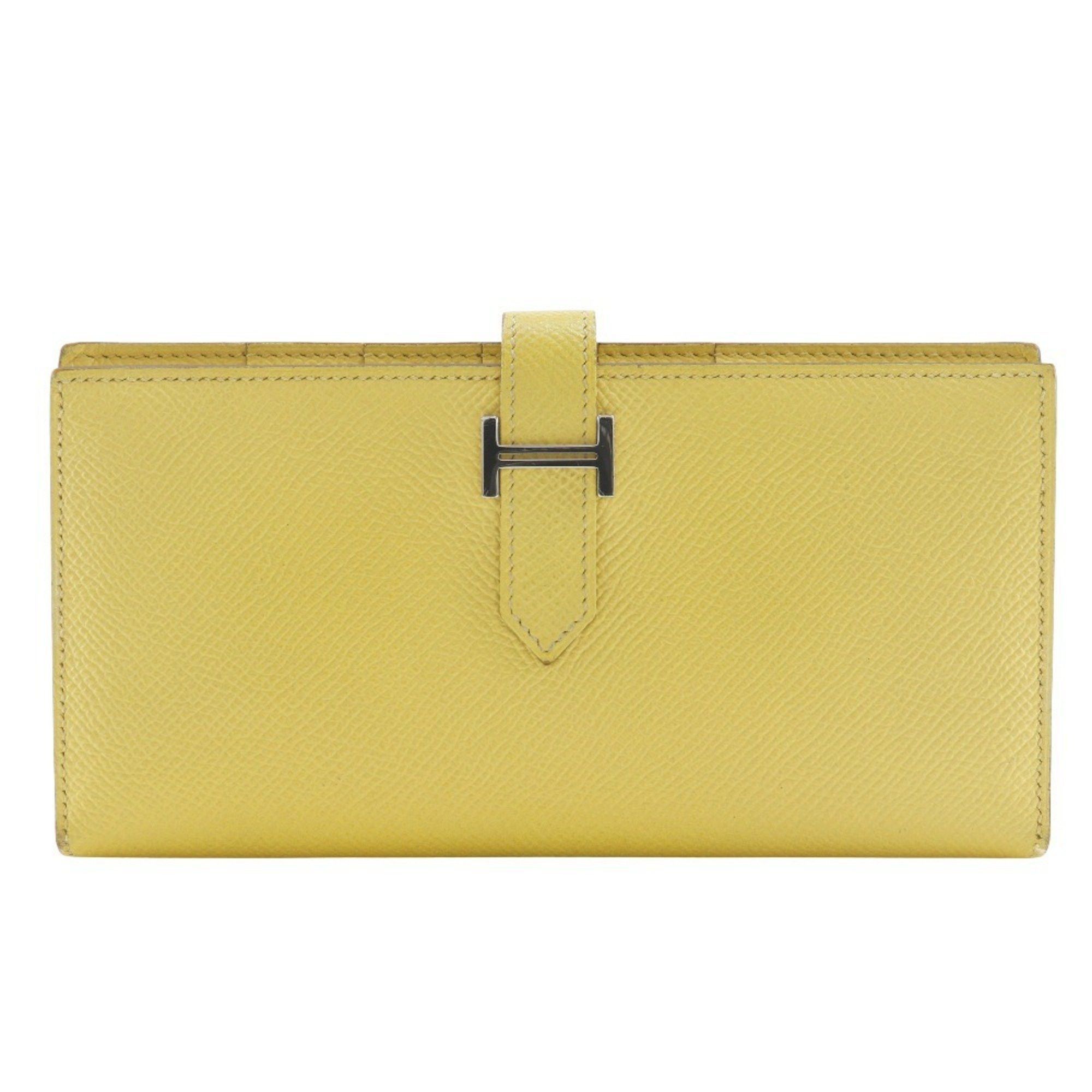 Hermes Hermes Beansufla Long Wallet Veau Epsom 2014 Yellow R Belt Clasp Women's Size ONE SIZE - 1 Thumbnail