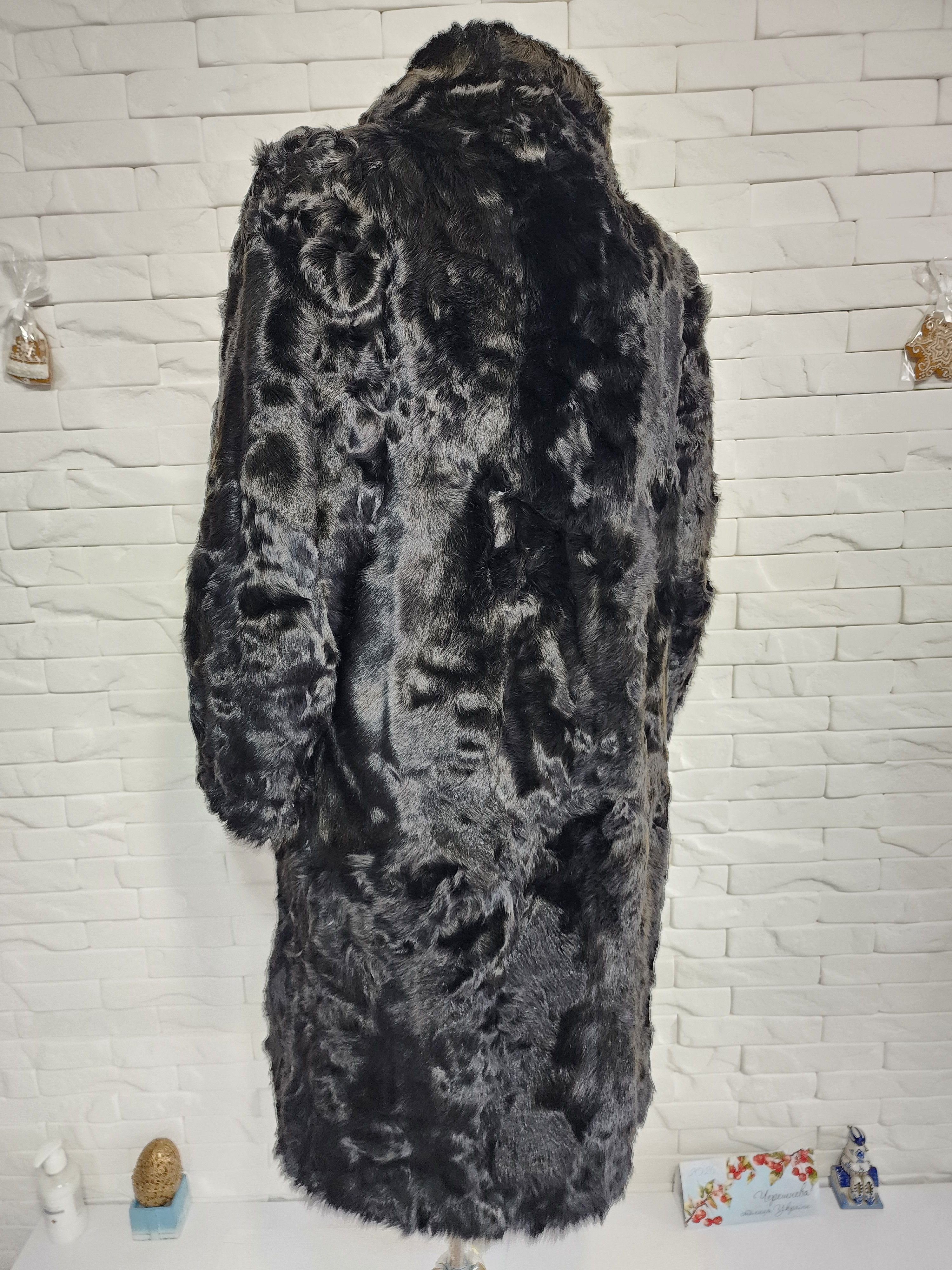 Other Black Goat Fur Coat: Women's Warm Outerwear Size L / US 10 / IT 46 - 6 Thumbnail