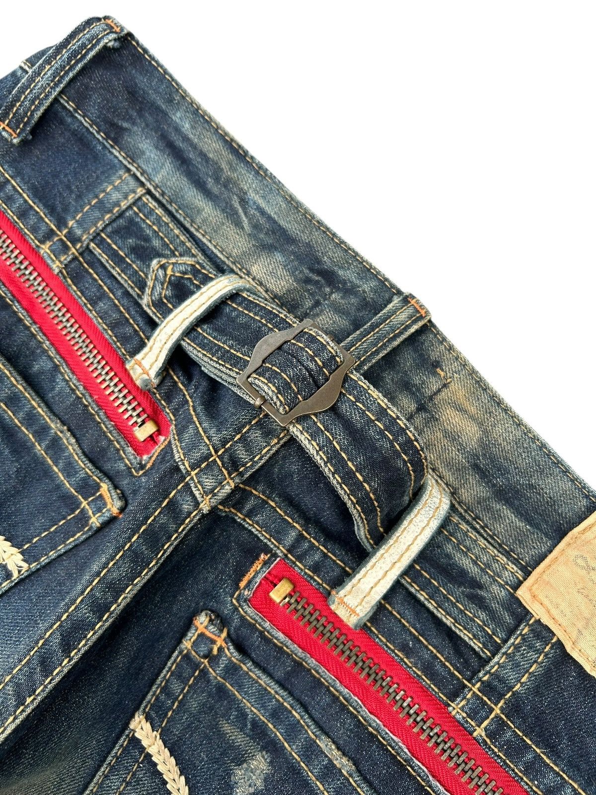 If Six Was Nine Lolita Buckle Back Japanese Brand Distressed Denim Jeans Size US 34 / EU 50 - 4 Thumbnail