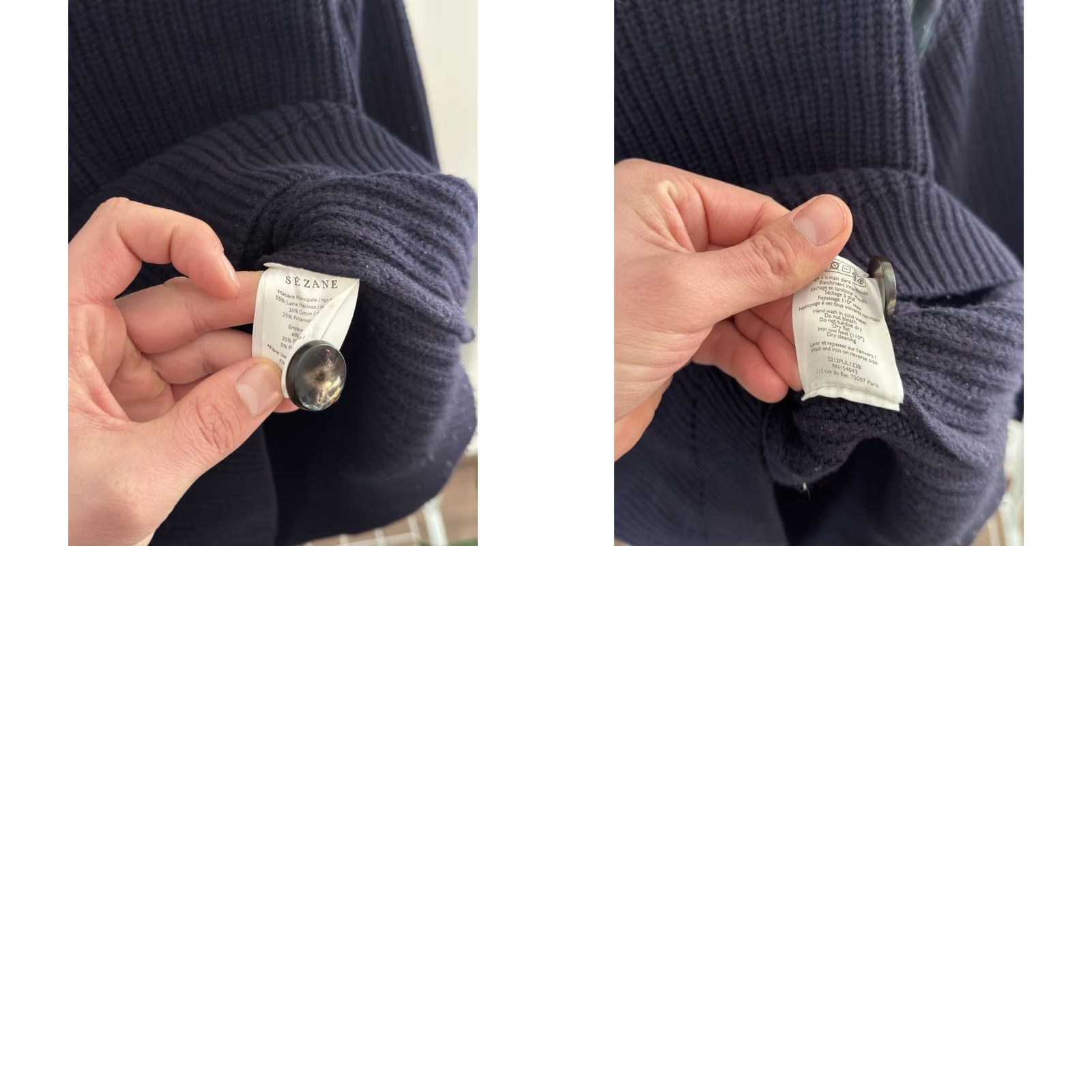 Vintage Sezane Wool Knitted Button Up Sweater Dark Blue Womens XS Pullover Designer City Vintage 90s Paris Luxury Knit Button Sezane Brand Wool Size XS Women Size XS / US 0-2 / IT 36-38 - 8 Thumbnail