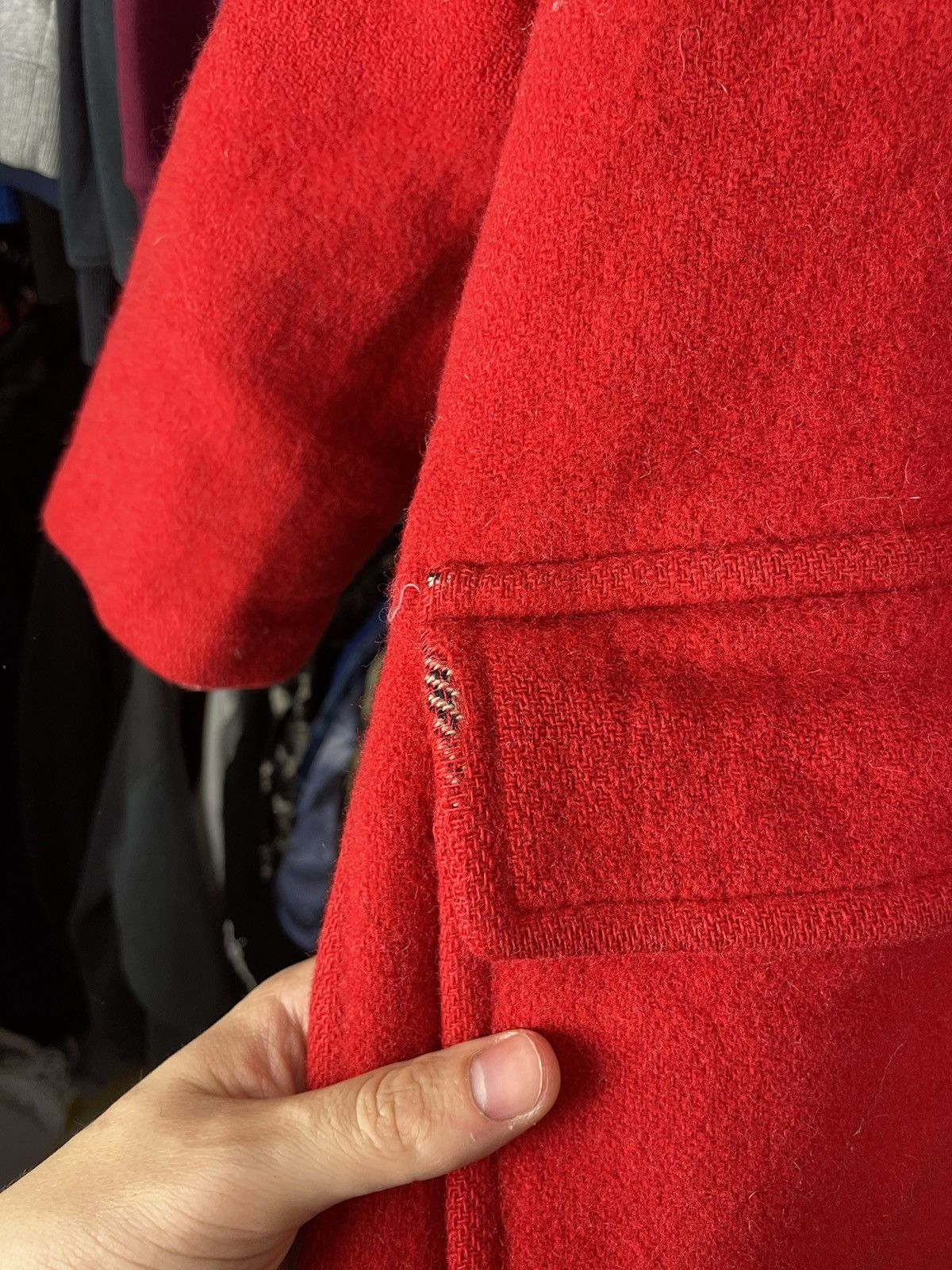 Burberry × Designer × Vintage Burberry Red Duffle coat wool fashion vintage 90s Size L / US 10 / IT 46 - 9 Thumbnail