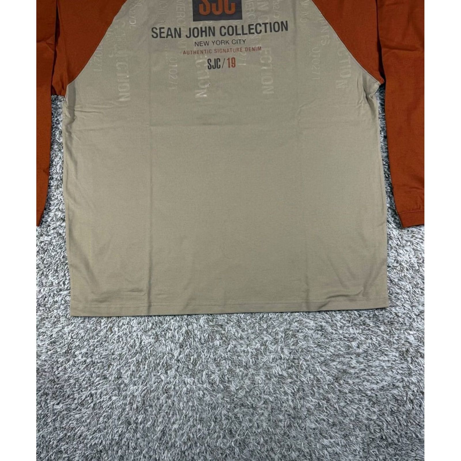 Sean John VINTAGE Sean John SJC Raglan Long Sleeve T-Shirt Hip Hop Men 2XL Beige 2000s Size US XXL / EU 58 / 5 - 3 Thumbnail