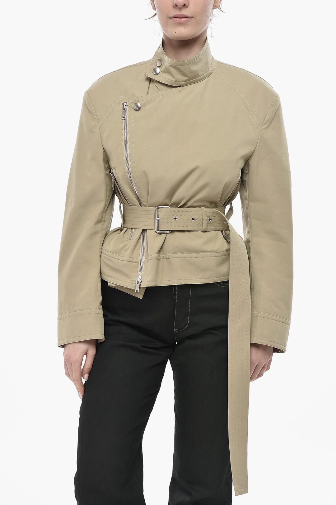 Bottega Veneta og1mm0426 Cotton-Blend Jacket in Beige Size XS / US 0-2 / IT 36-38 - 1 Thumbnail