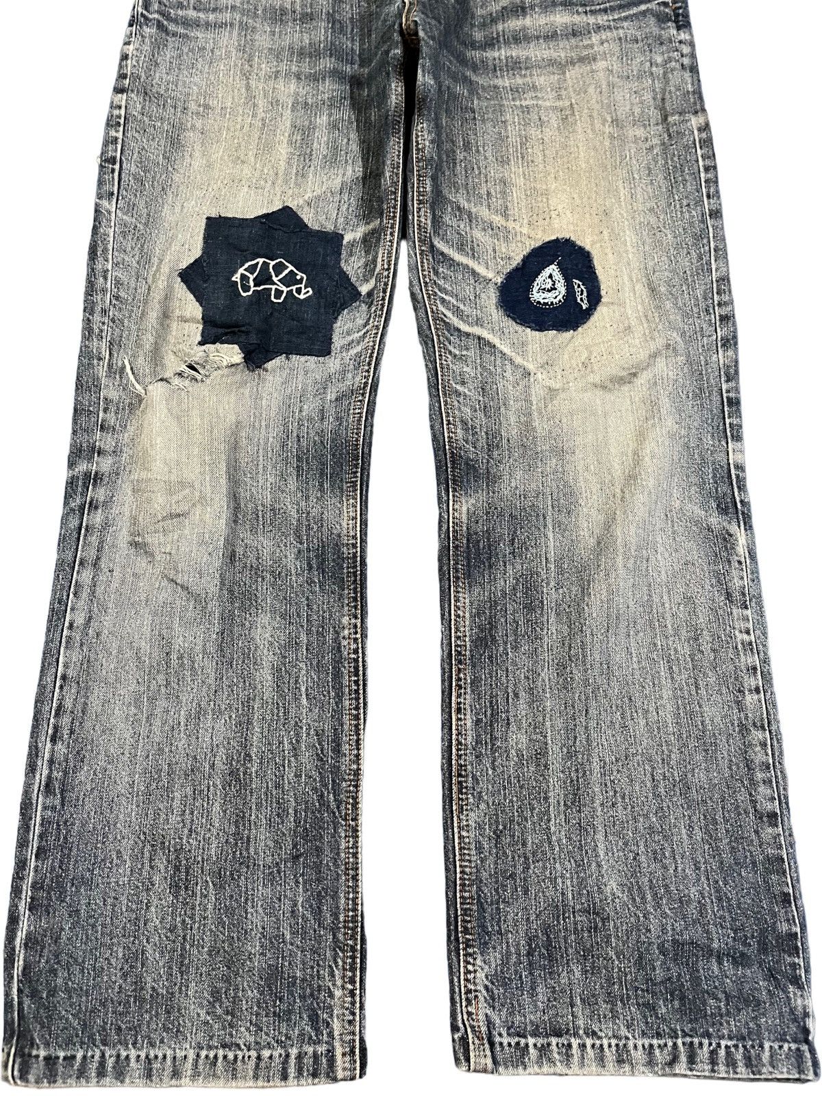 JNCO × Japanese Brand Vintage Japanese Brand Baggy Patches Faded Jeans Size US 35 - 3 Thumbnail