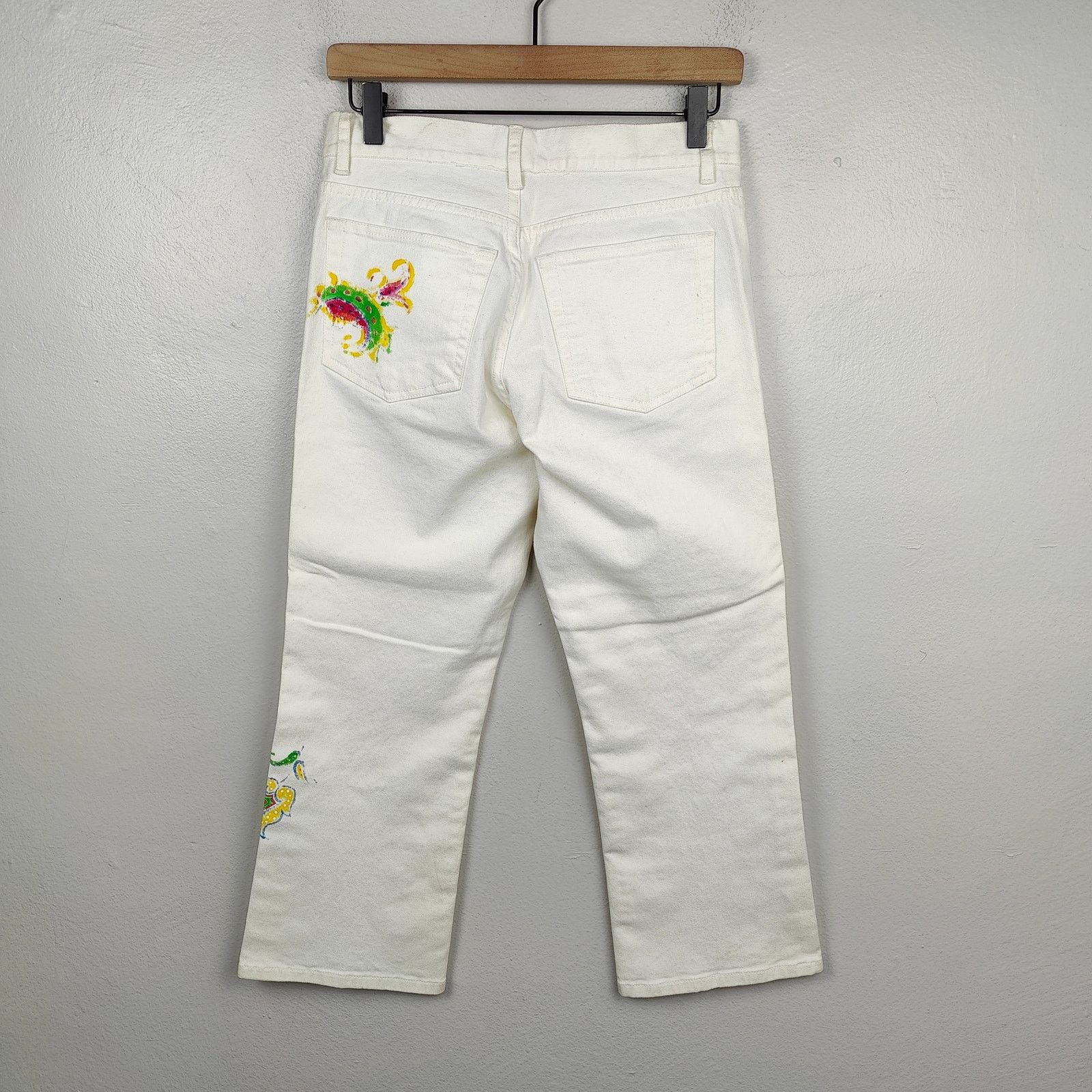 Ralph Lauren Ralph Lauren Printed Boot Cut Jeans Womens 27 White Y2K Size 27" / US 4 / IT 40 - 6 Thumbnail