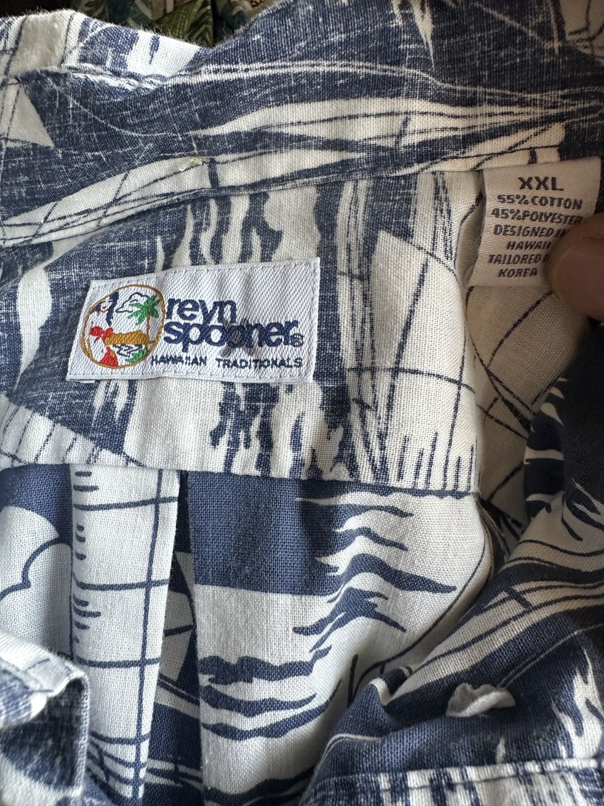 Reyn Spooner Reyn Spooner Hawaiian Print Blue/White 3/4 Button Men's 2XL Size US XXL / EU 58 / 5 - 4 Thumbnail