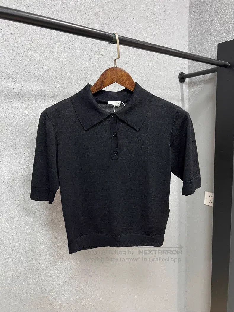 Saint Laurent Paris Saint Laurent Paris Pure Black Wool Polo Short Sleeve Size US L / EU 52-54 / 3 - 1 Thumbnail