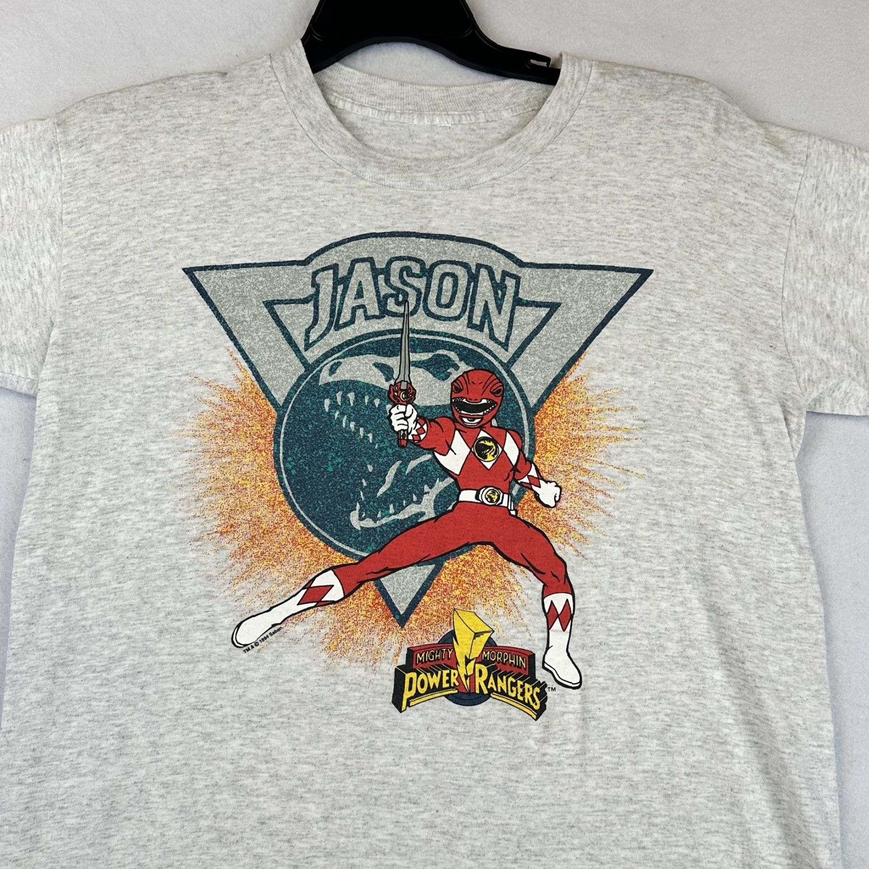 Vintage Mighty Morphin Power Rangers Shirt Mens Medium Gray Red Ranger Graphic Tee Size US M / EU 48-50 / 2 - 3 Thumbnail