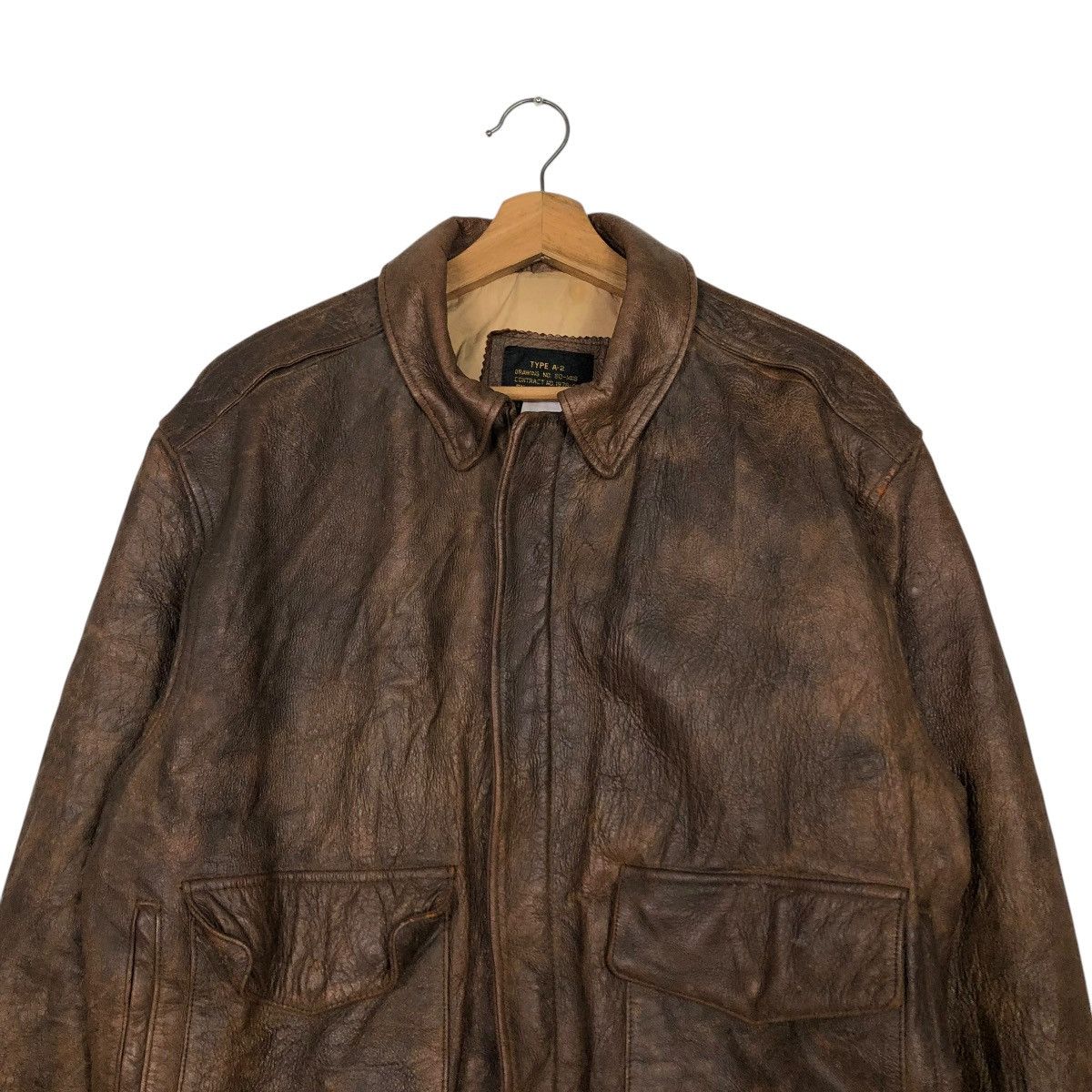 Vintage 🔥VINTAGE AERO LEATHER JACKET A2 FLIGHT JACKET USA MILITARY Size US M / EU 48-50 / 2 - 5 Thumbnail
