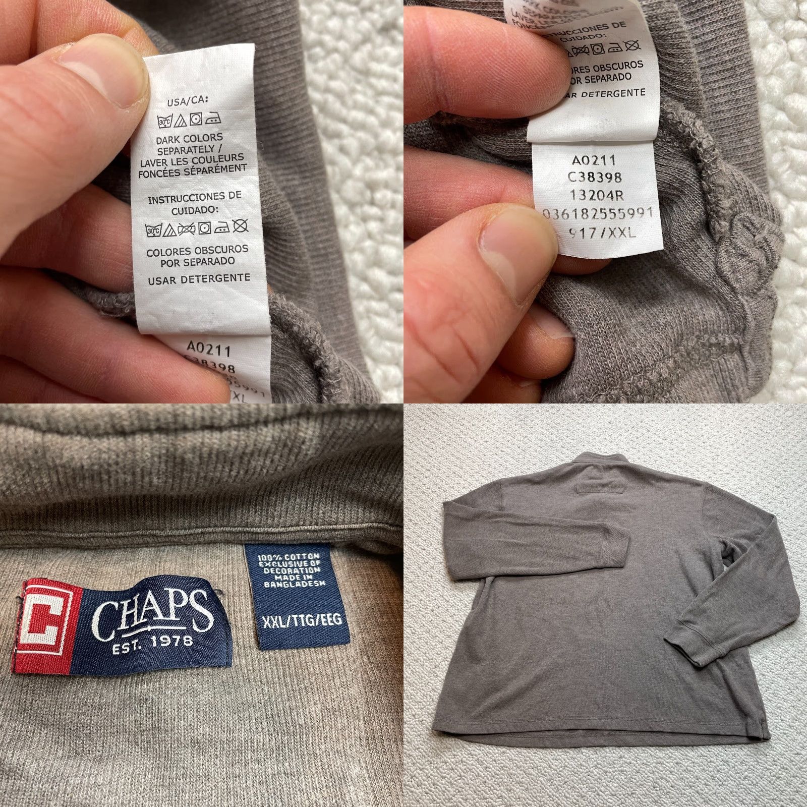 Chaps Chaps Jacket Mens 2XL 1/4 Zip Pullover Solid Logo Cotton Brown Windbreaker Jacket Mens 2XL Logo Cotton Jersey Short 1/4 Zip Size US XXL / EU 58 / 5 - 8 Thumbnail