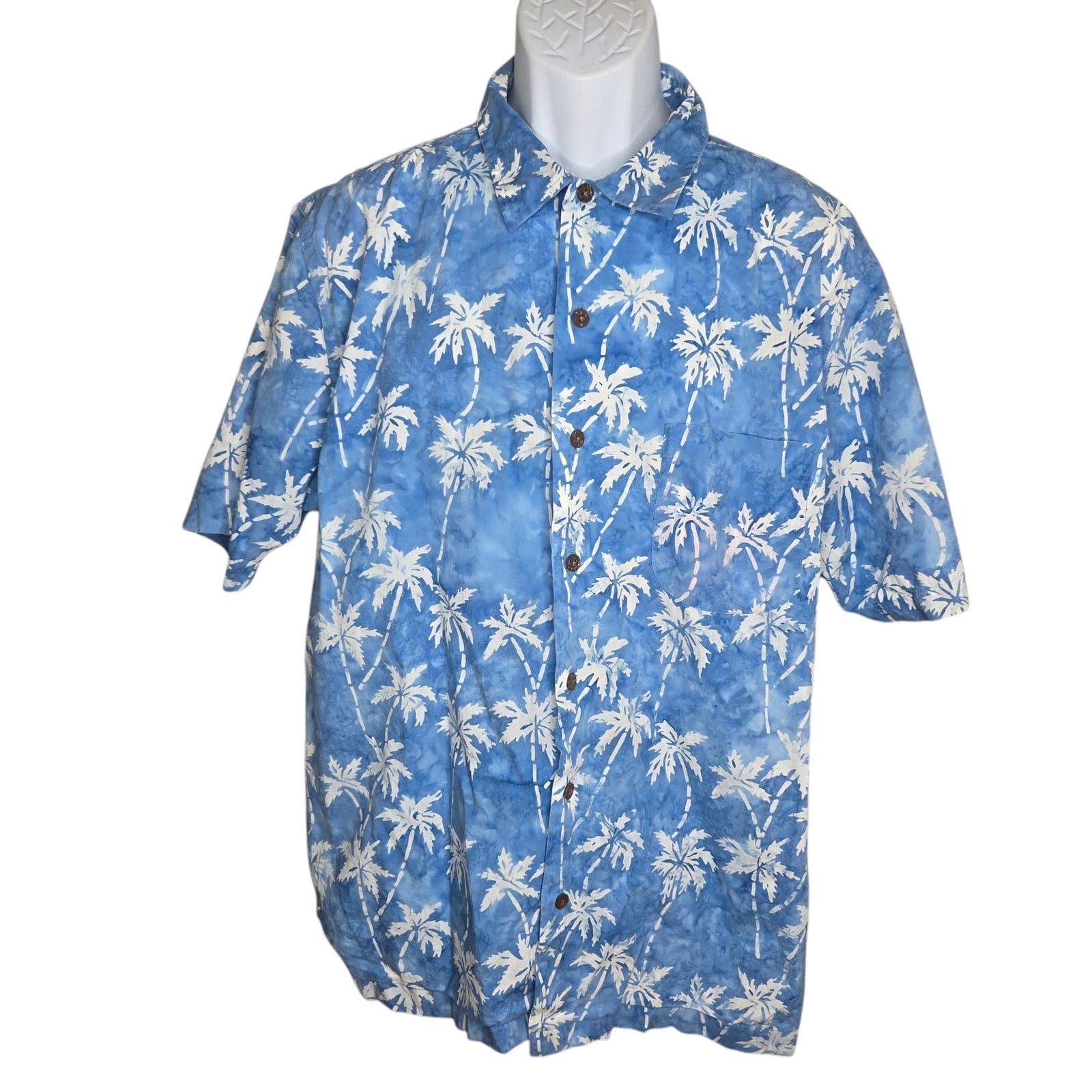 Lands' End Lands End Mens Tropical Print Shirt Large 16/16.5 Palms Size US L / EU 52-54 / 3 - 1 Thumbnail