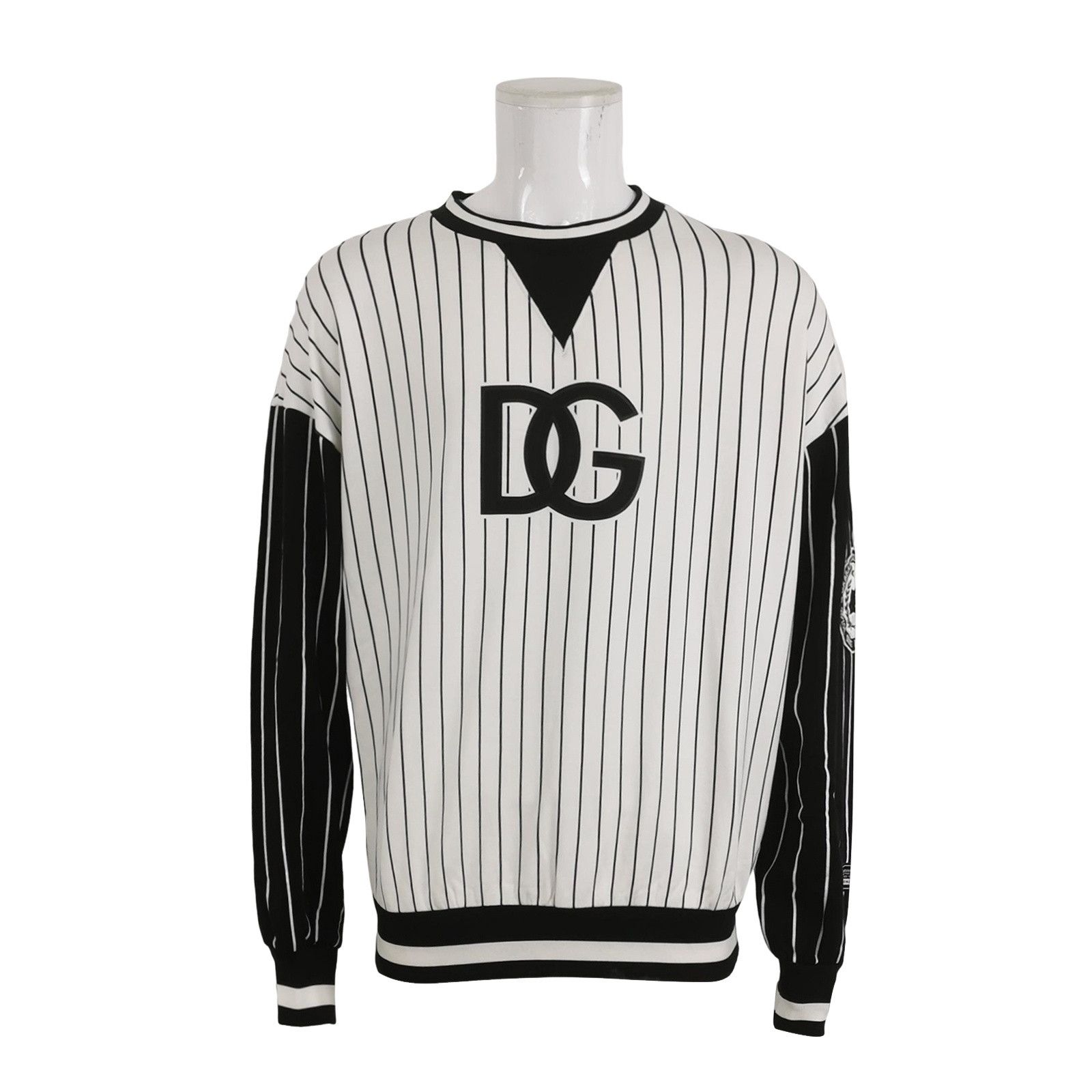 Dolce & Gabbana Dolce & Gabbana Striped Logo Sweatshirt Size M Size US M / EU 48-50 / 2 - 1 Thumbnail
