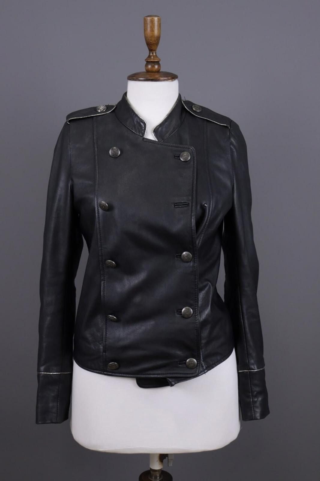 Other Maje Black Double Breast Button Leather Jacket Size 46 Size M / US 6-8 / IT 42-44 - 1 Thumbnail