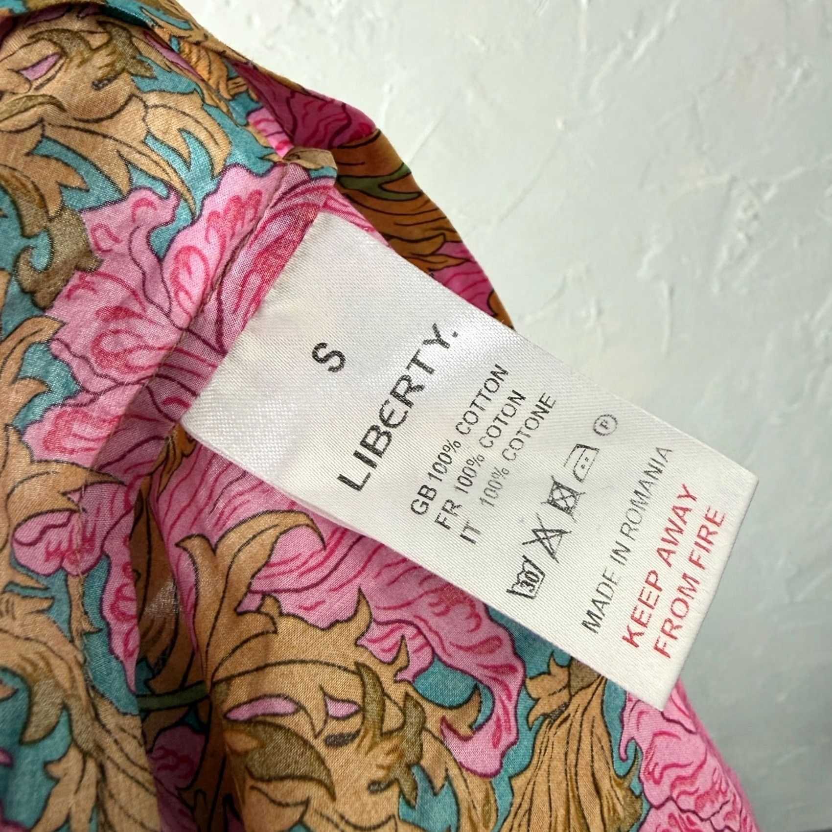 Liberty London Liberty London Women's Pajama Top Shirt Floral Sleep Shirt Pink Cotton Silk Lightweight Button Long Sleeve Small S Size S / US 4 / IT 40 - 7 Thumbnail