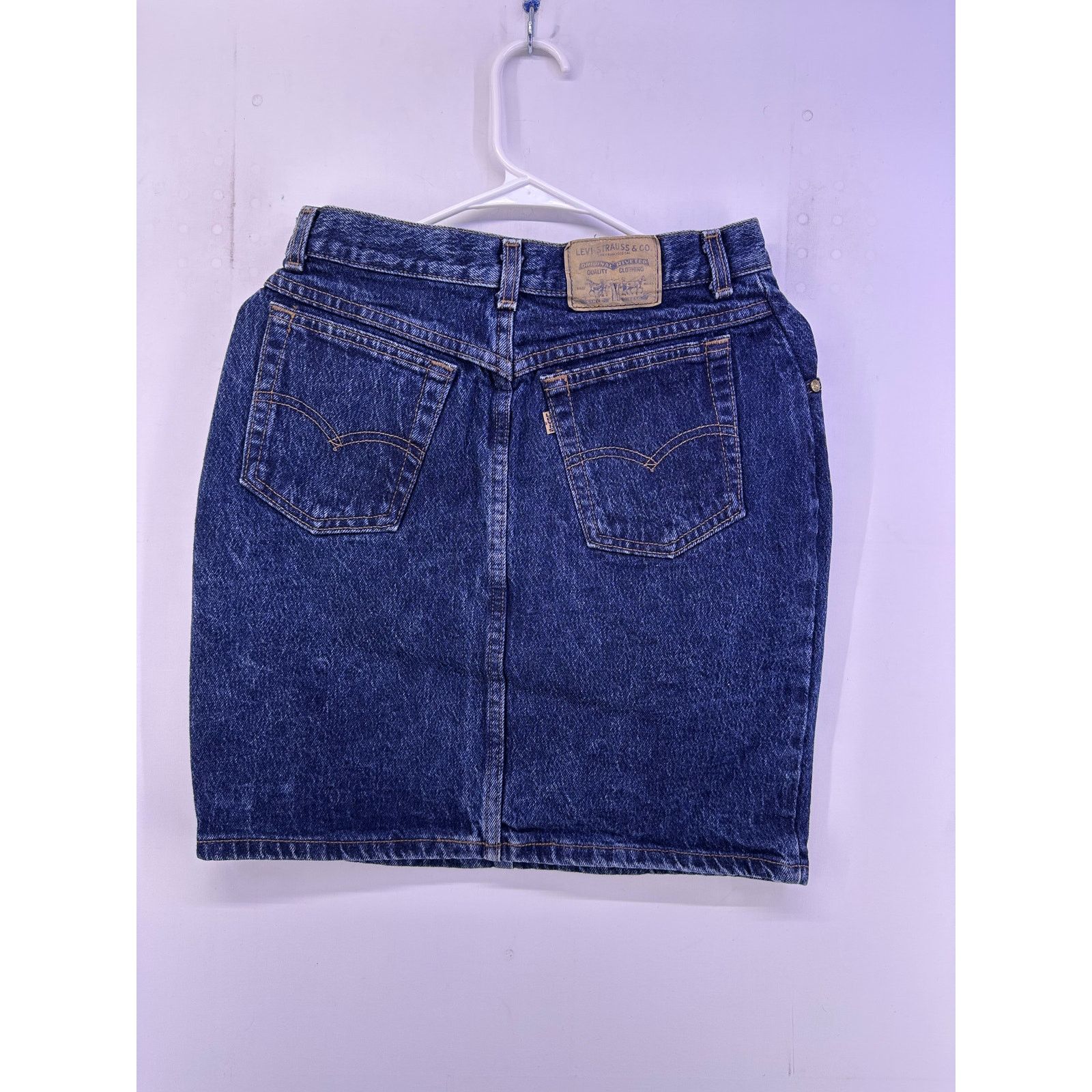 Levi's Vintage 90s Levi’s Batwing Blue Demin Skirt Size 11 Women’s Size 32" / US 10 / IT 46 - 1 Thumbnail