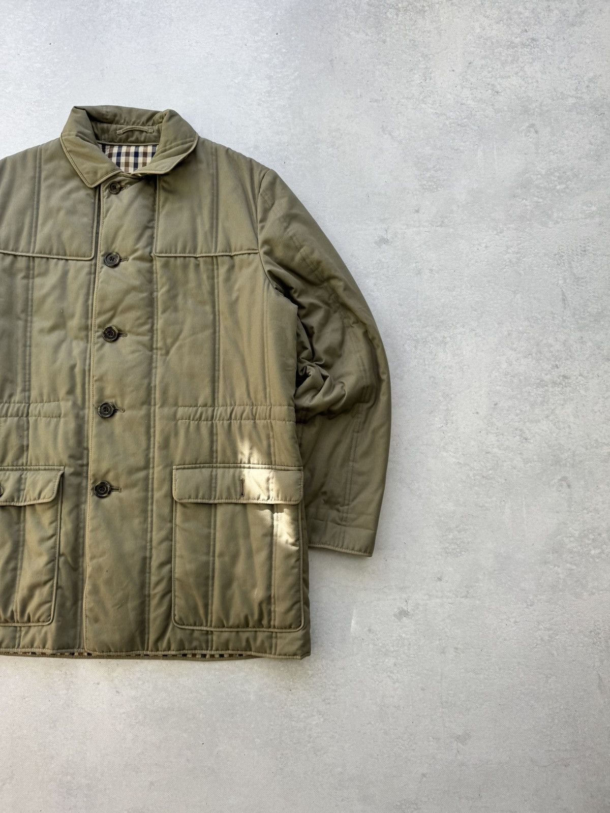 Aquascutum Aquascutum Quilted Short Coat Green Vintage Size US XL / EU 56 / 4 - 3 Thumbnail