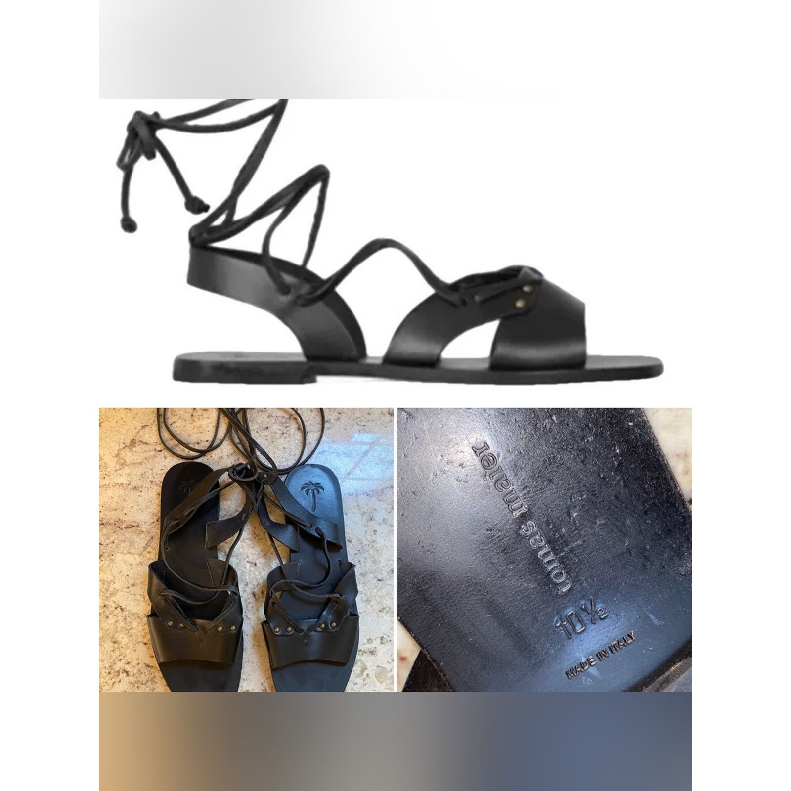 Tomas Maier Tomas Maier $425 Leather Gladiator Sandal Blk 10.5 Italy Size US 10.5 / IT 40.5 - 2 Thumbnail