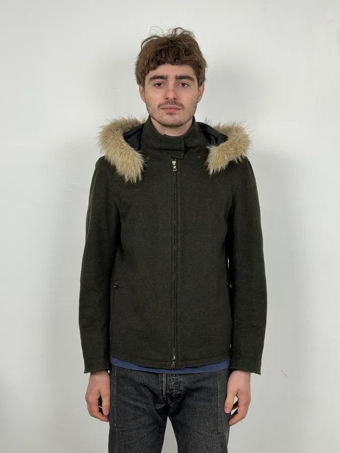 Prada 2000s Prada Fur Hood Green Wool Jacket Size US S / EU 44-46 / 1 - 1 Thumbnail