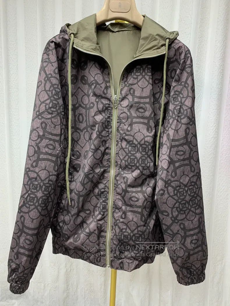 Hermes Hermes Coffee-colored geometric pattern printed reversible Size L / US 10 / IT 46 - 3 Thumbnail