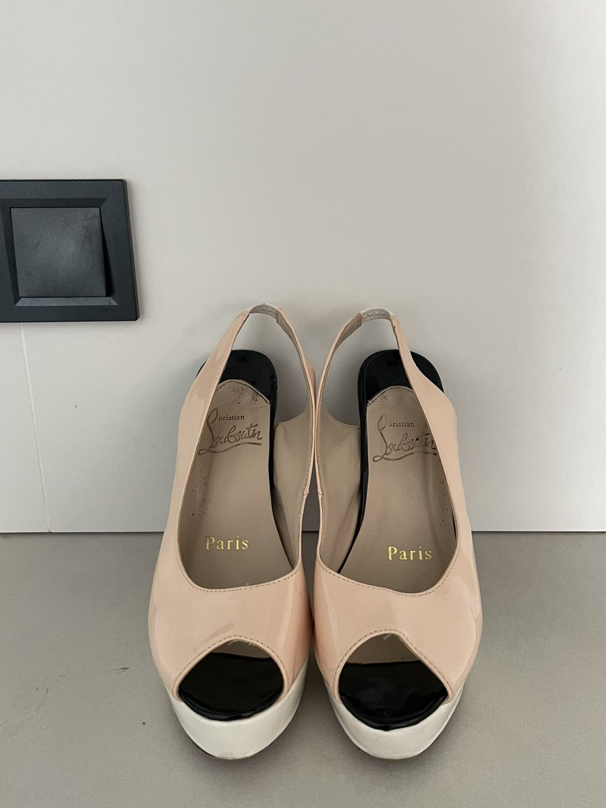 Christian Louboutin Christian Louboutin Lady Peep Nude Patent Leather Heels RARE Size US 8 / IT 38 - 3 Thumbnail
