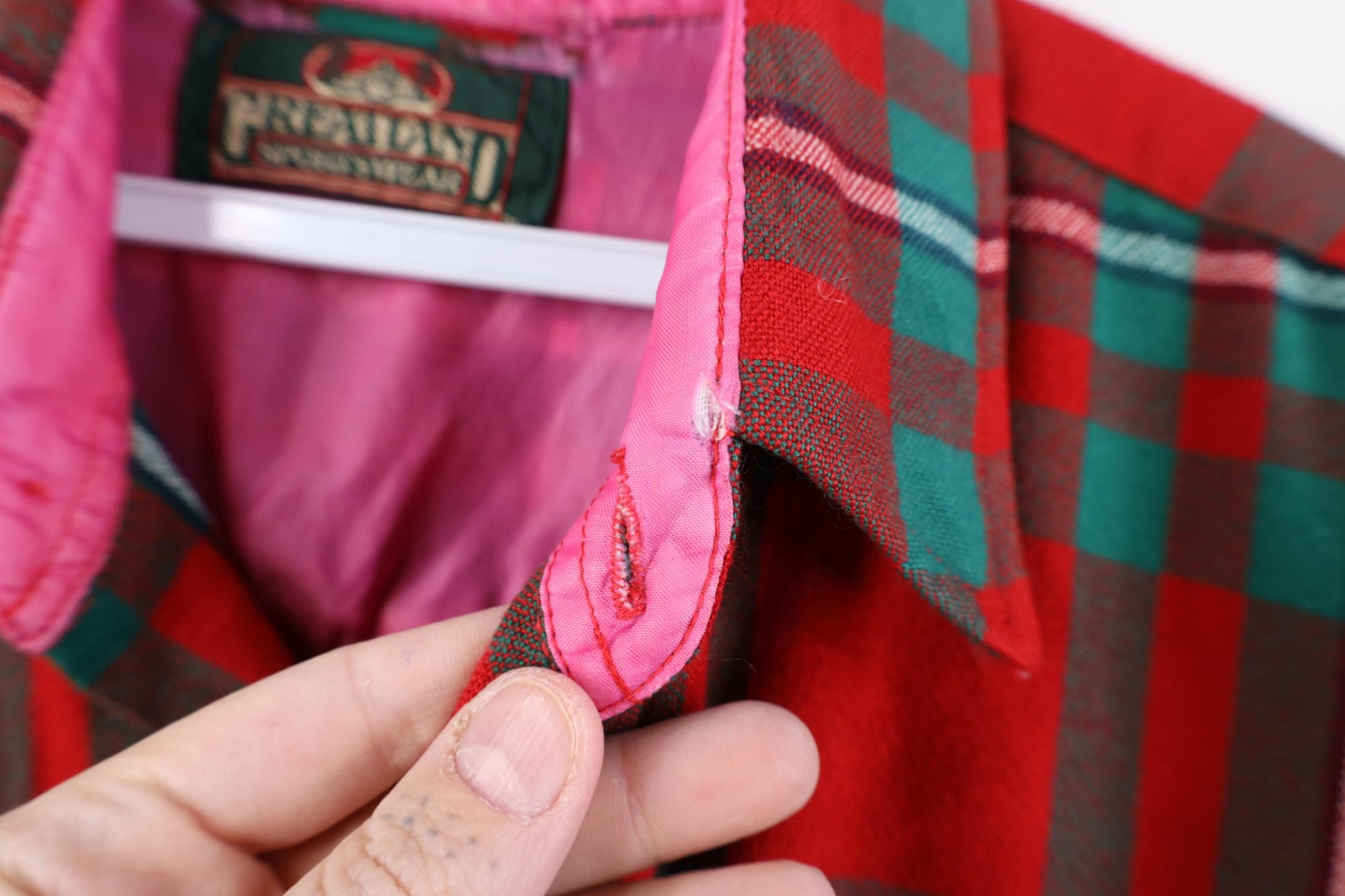 Vintage Vintage 70s 80s Streetwear Knit Collared Button Shirt Plaid Size US L / EU 52-54 / 3 - 8 Thumbnail