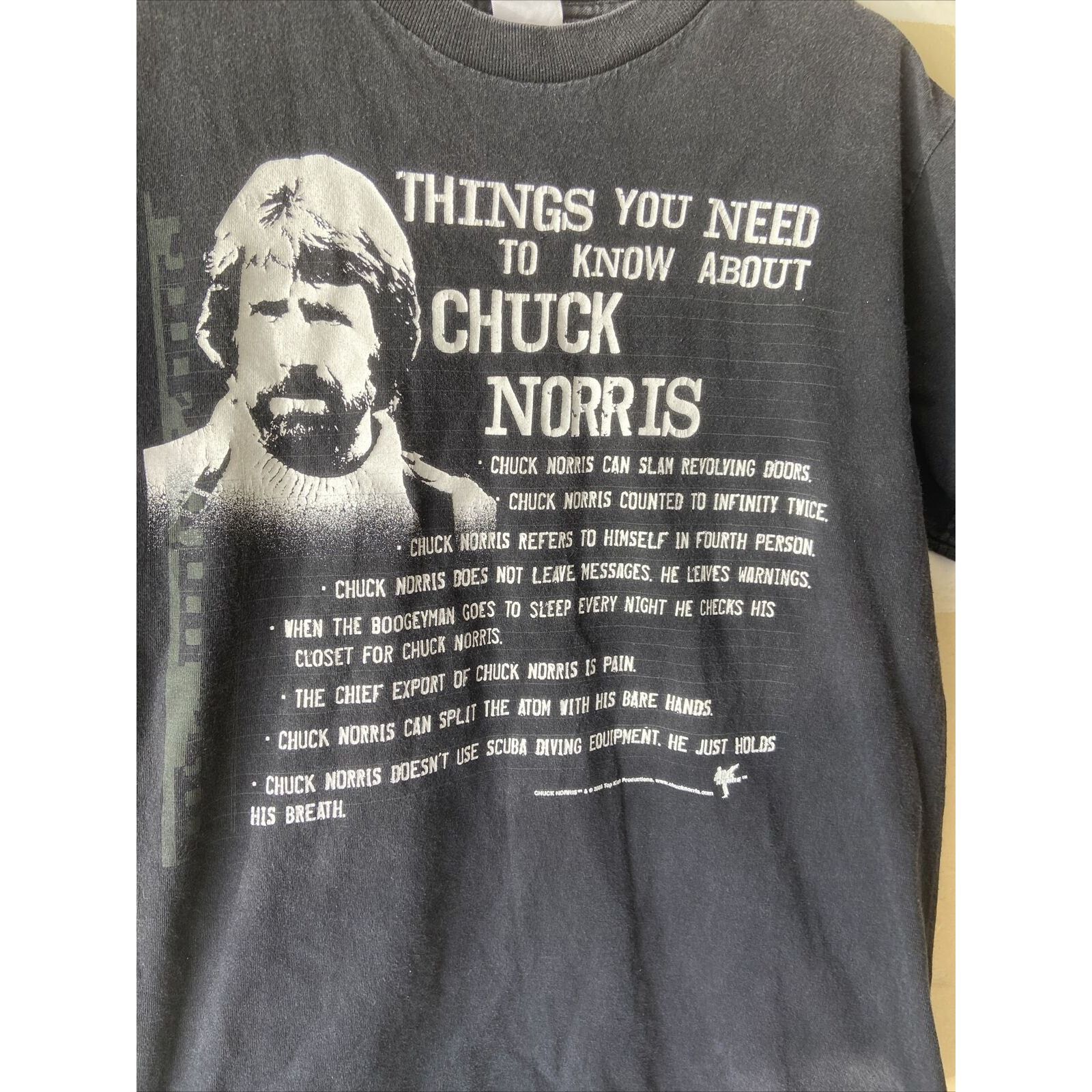 Vintage Chuck Norris Things You Need To Know Y2K 2008 T-Shirt Medium Size US M / EU 48-50 / 2 - 2 Thumbnail