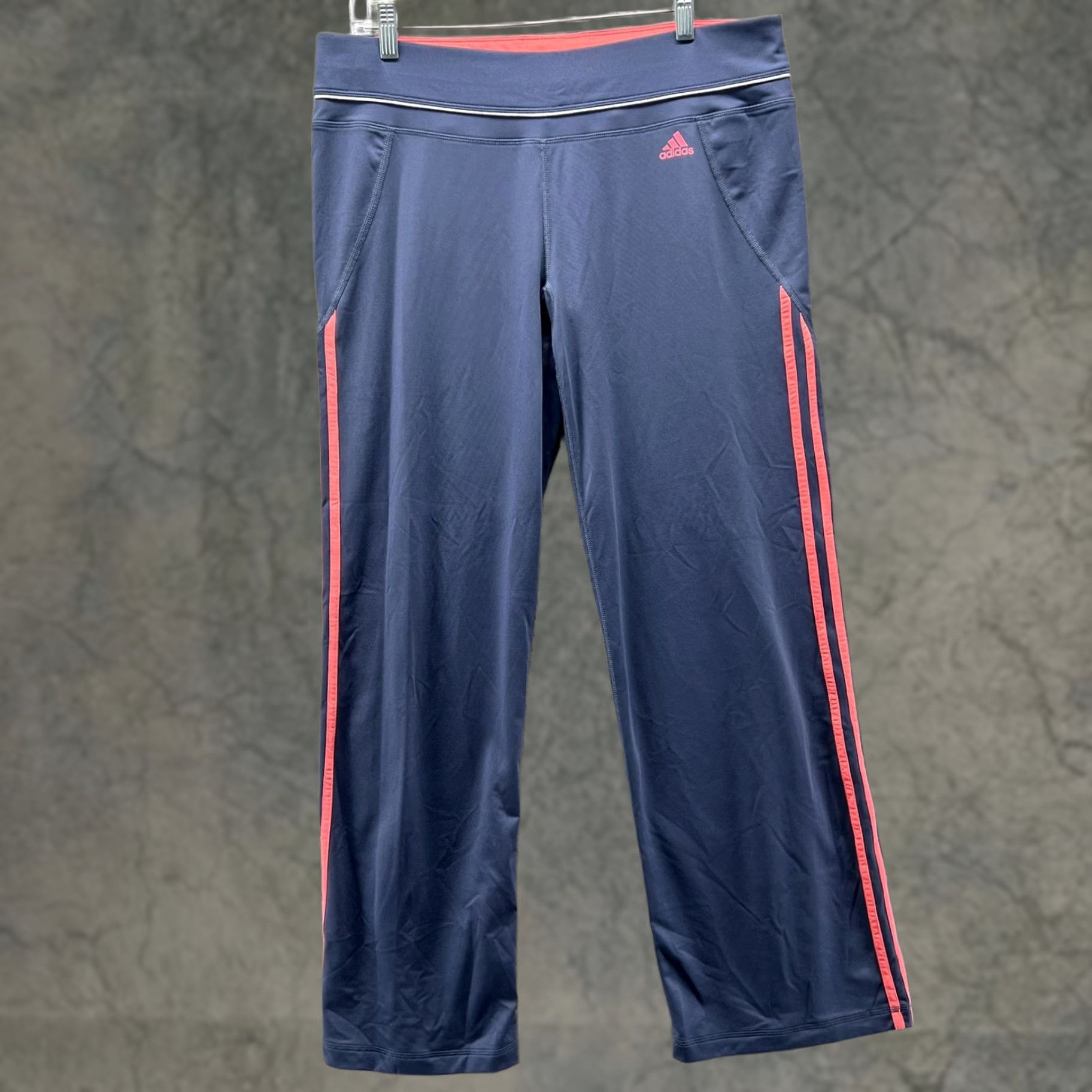 Adidas Adidas Pants Womens XL Navy Pink Climalite Track Running & Jogging Plain Zebra? Size 40" / US 18 - 1 Thumbnail