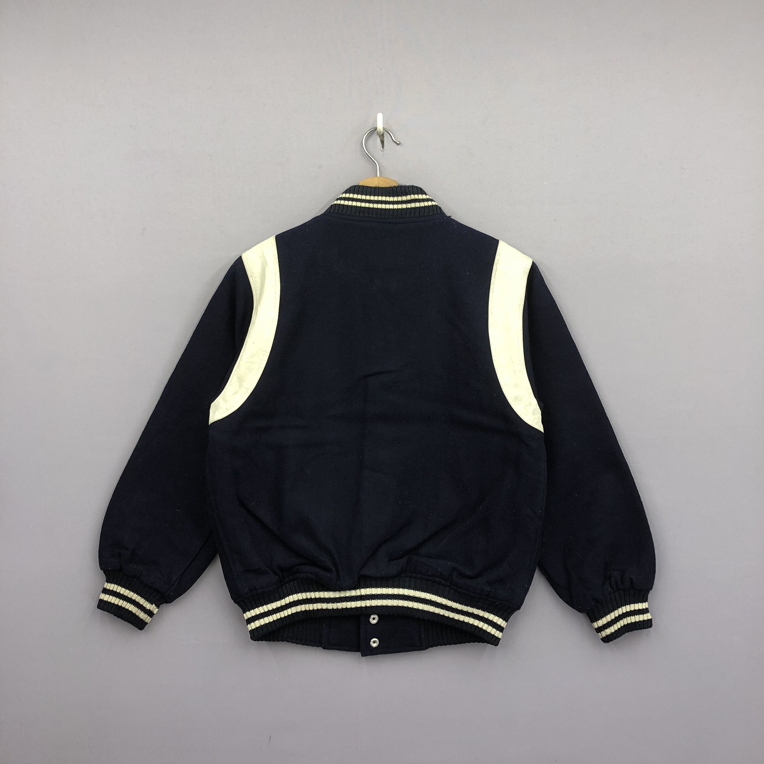 Vintage Vintage 70s Hangten Varsity Leather Wool Jackets Size M / US 6-8 / IT 42-44 - 2 Thumbnail