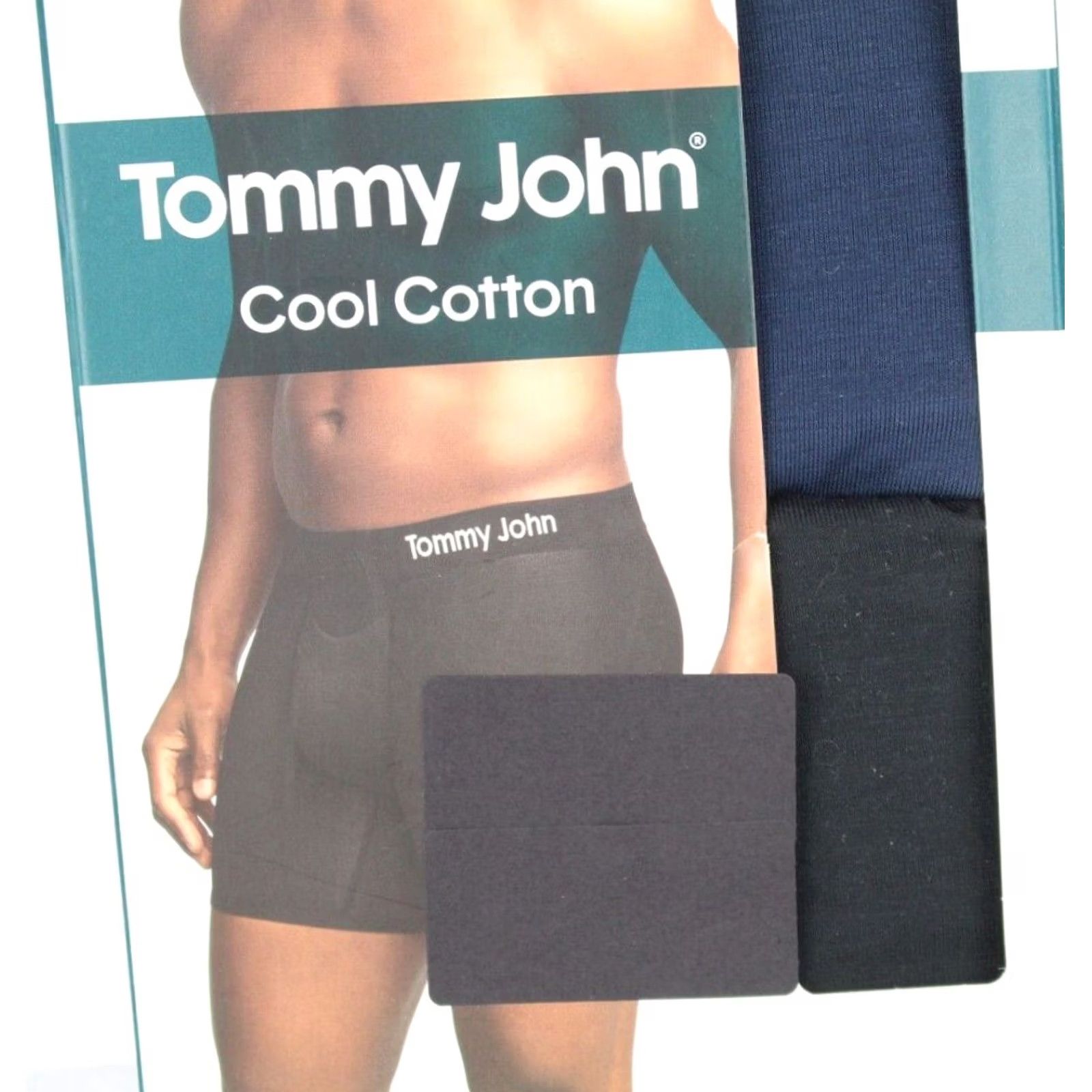 Vintage Tommy John Men's 6 Boxer Briefs 2 Pack Cool Cotton S Small Navy / Black Size 36R - 5 Thumbnail