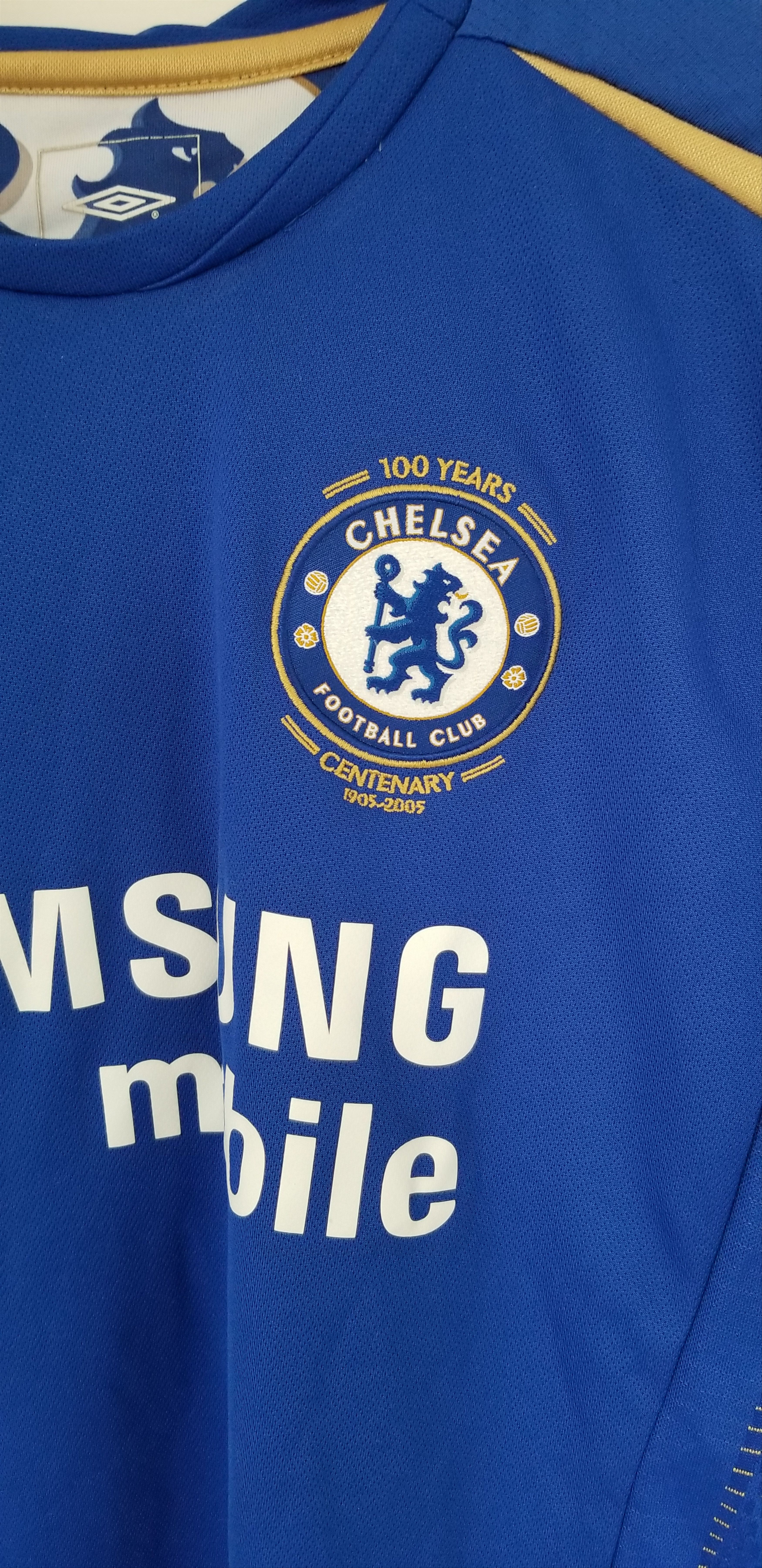Chelsea Soccer UMBRO Chelsea FC 2005 Home Soccer Jersey Blue Gold Kit Small Size S / US 4 / IT 40 - 4 Thumbnail