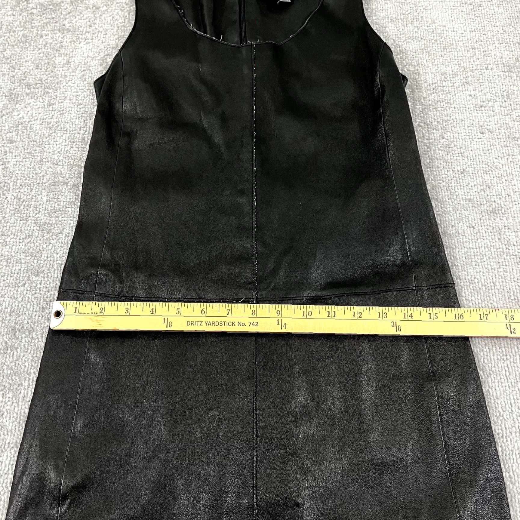 Vince Vince Dress Womens Short Leather Bodycon LBD Sleeveless Black 4 Zip Scoop Neck Stretch Pockets Classic Designer Sexy Size S / US 4 / IT 40 - 5 Thumbnail