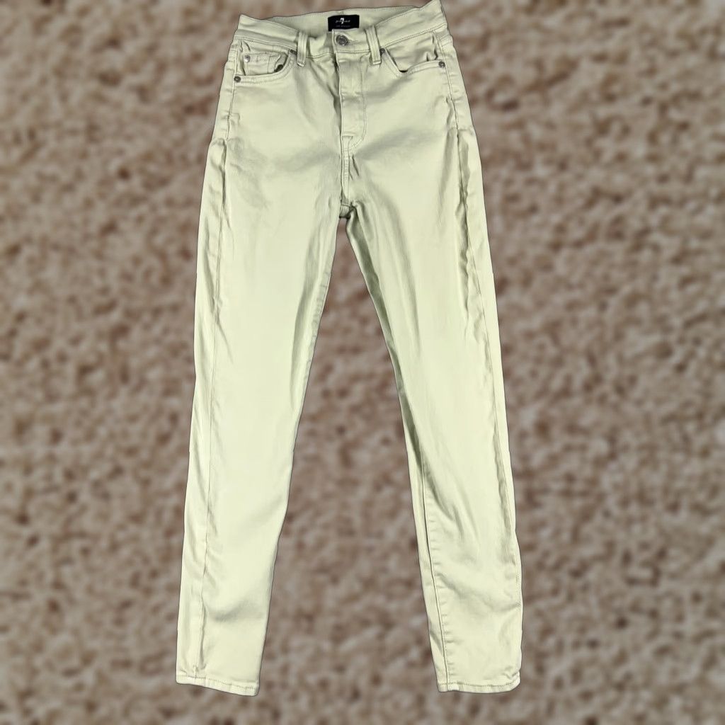 7 For All Mankind 7 For All Mankind Jeans Women Skinny Denim Green 25 24x27 Mid Rise Regular Inseam 27 in 5-Pocket Stretch Cotton Vintage No N/A Size 42" / US 20 - 1 Thumbnail