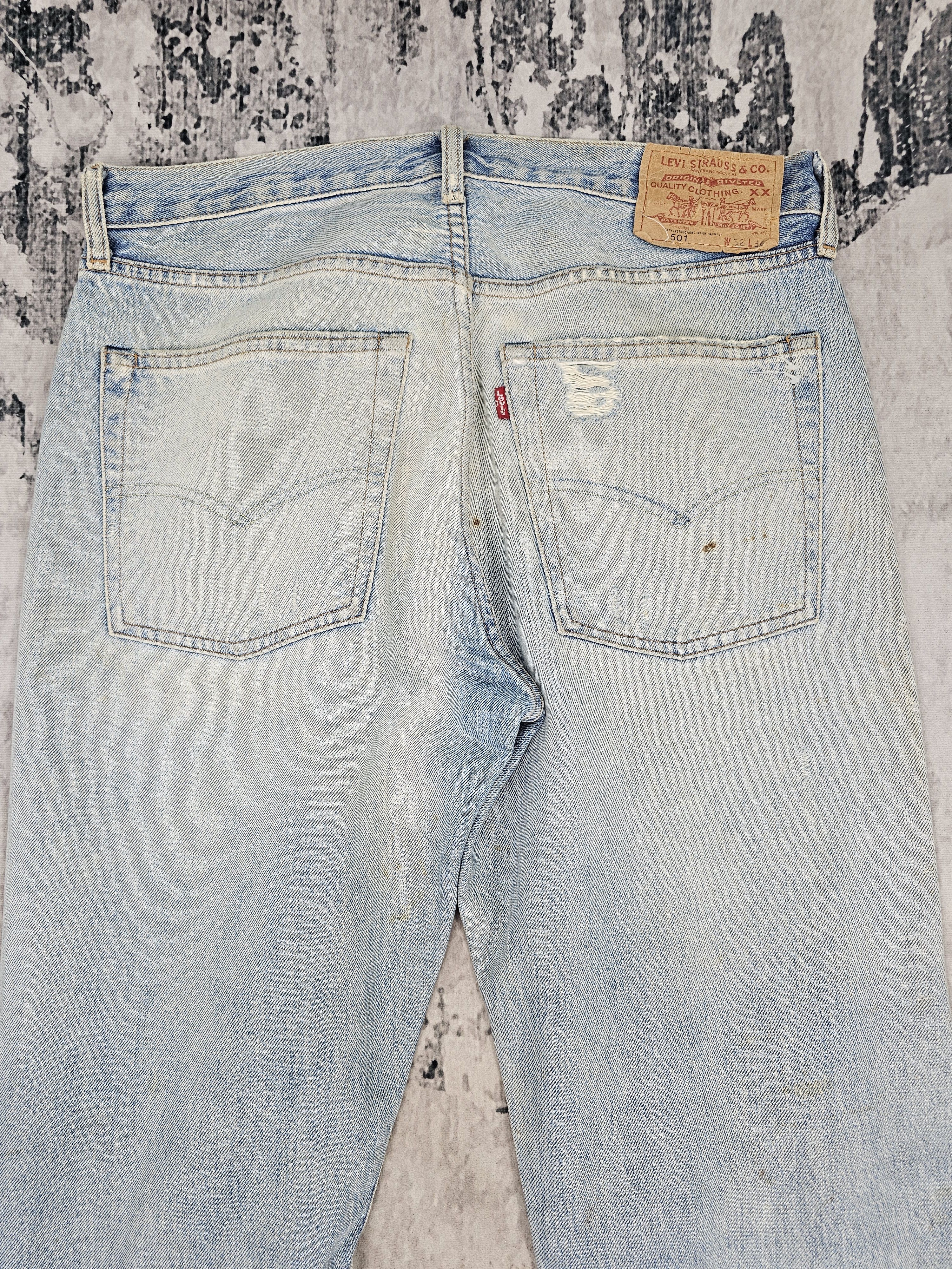 Levi's Vintage Clothing Vtg LEVIS 501 Redline Ripped Rusty Repro Jeans L0442 Size US 33 - 13 Thumbnail