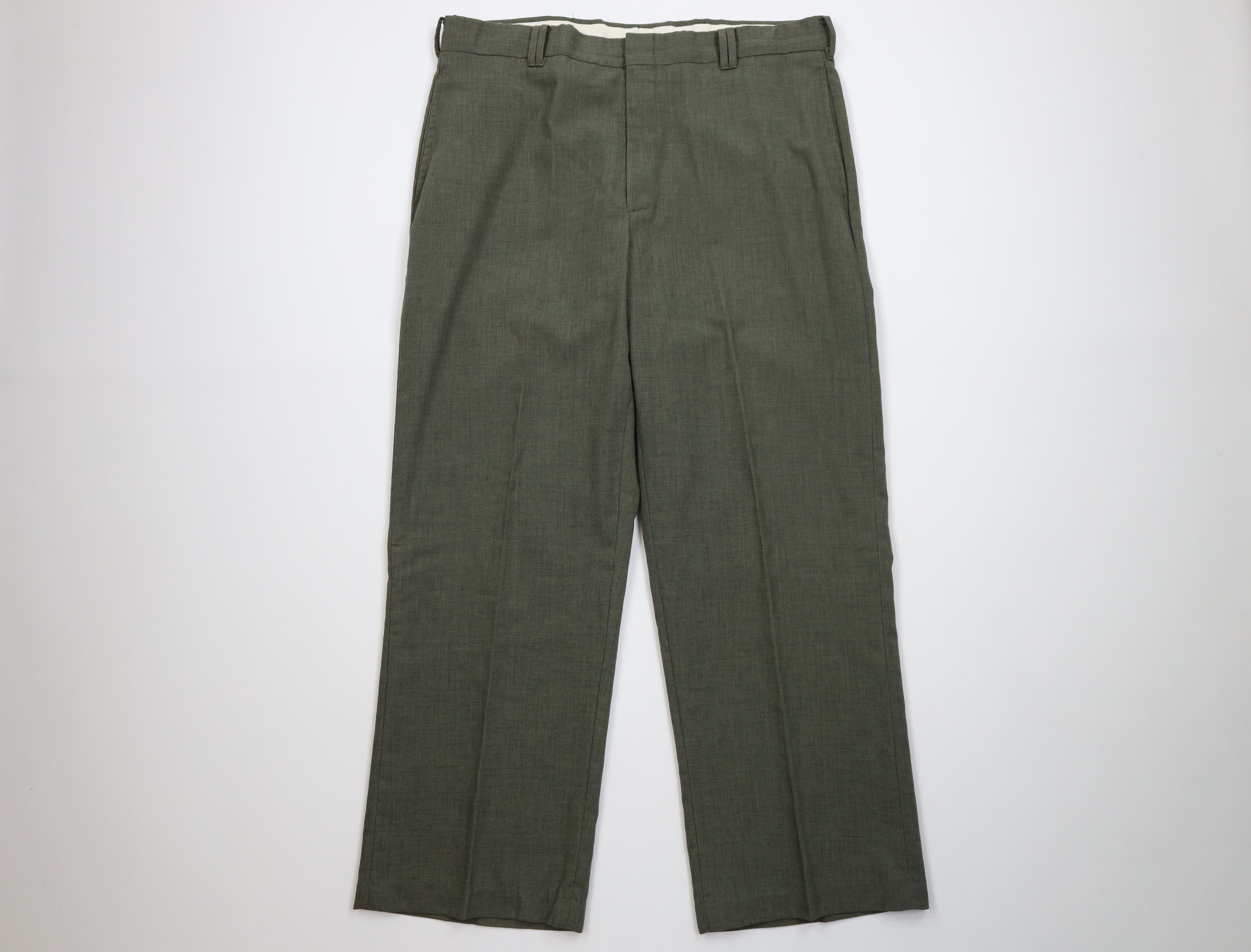 Vintage Vintage 60s Streetwear Wool Blend Wide Leg Chino Pants USA Size US 36 / EU 52 - 1 Thumbnail