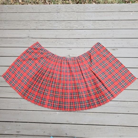 Designer × Vintage Vintage 90s y2k School Girl Wool Kilt Tartan Plaid Skirt Size 27" / US 4 / IT 40 - 4 Thumbnail