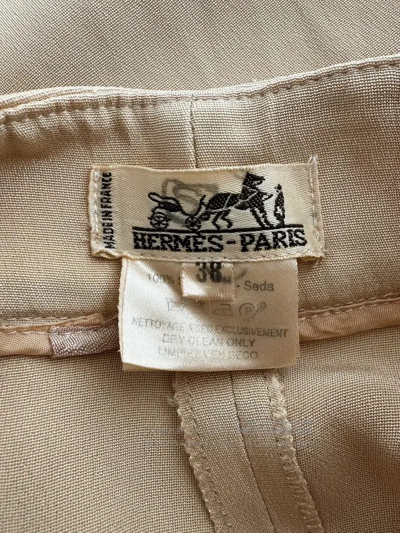 Hermes Hermes Silk Pleated Wide Leg Straight Pants, Apricot Size 25" / US 0 / IT 36 - 9 Thumbnail