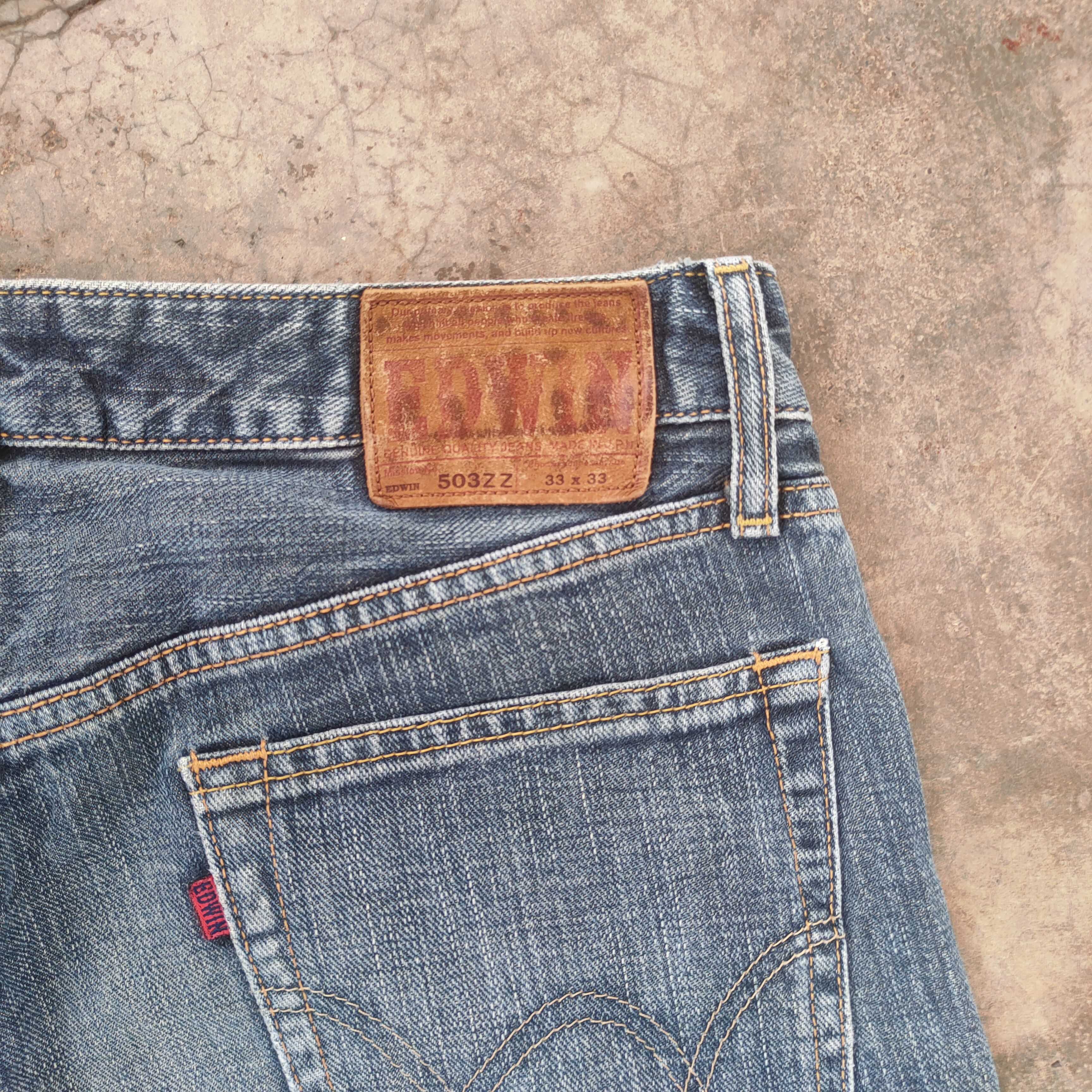 Edwin W33 VINTAGE EDWIN 503ZZ DISTRESSED DENIM JEANS PANTS Size US 33 - 10 Thumbnail