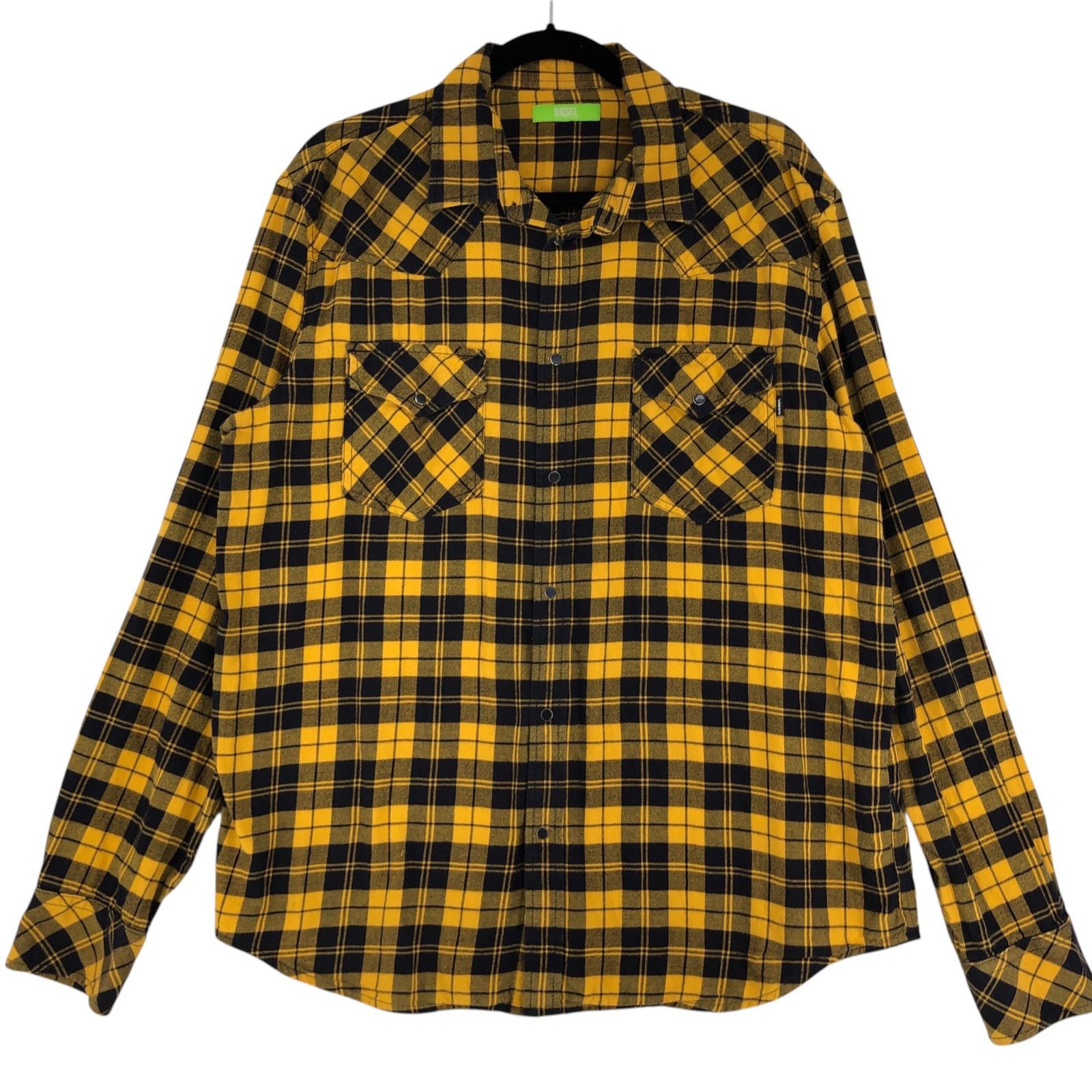 Diesel Diesel Sz XXL Shirt Flannel East Long Chk Yellow Black Snaps Size US XXL / EU 58 / 5 - 1 Thumbnail