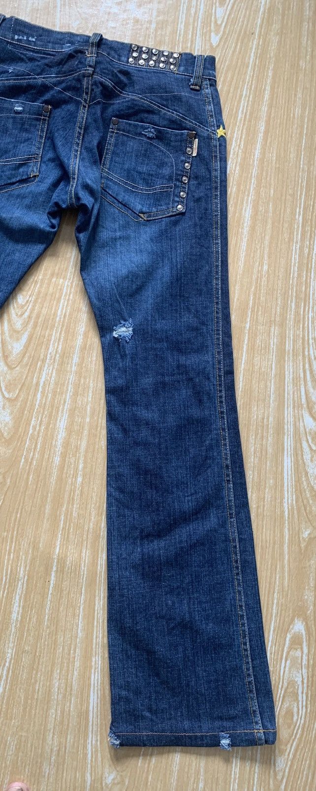 Japanese Brand 🔥 Ocean Pacific Distressed Flare Bootcut Unisex Jeans Pant Size US 27 - 21 Thumbnail