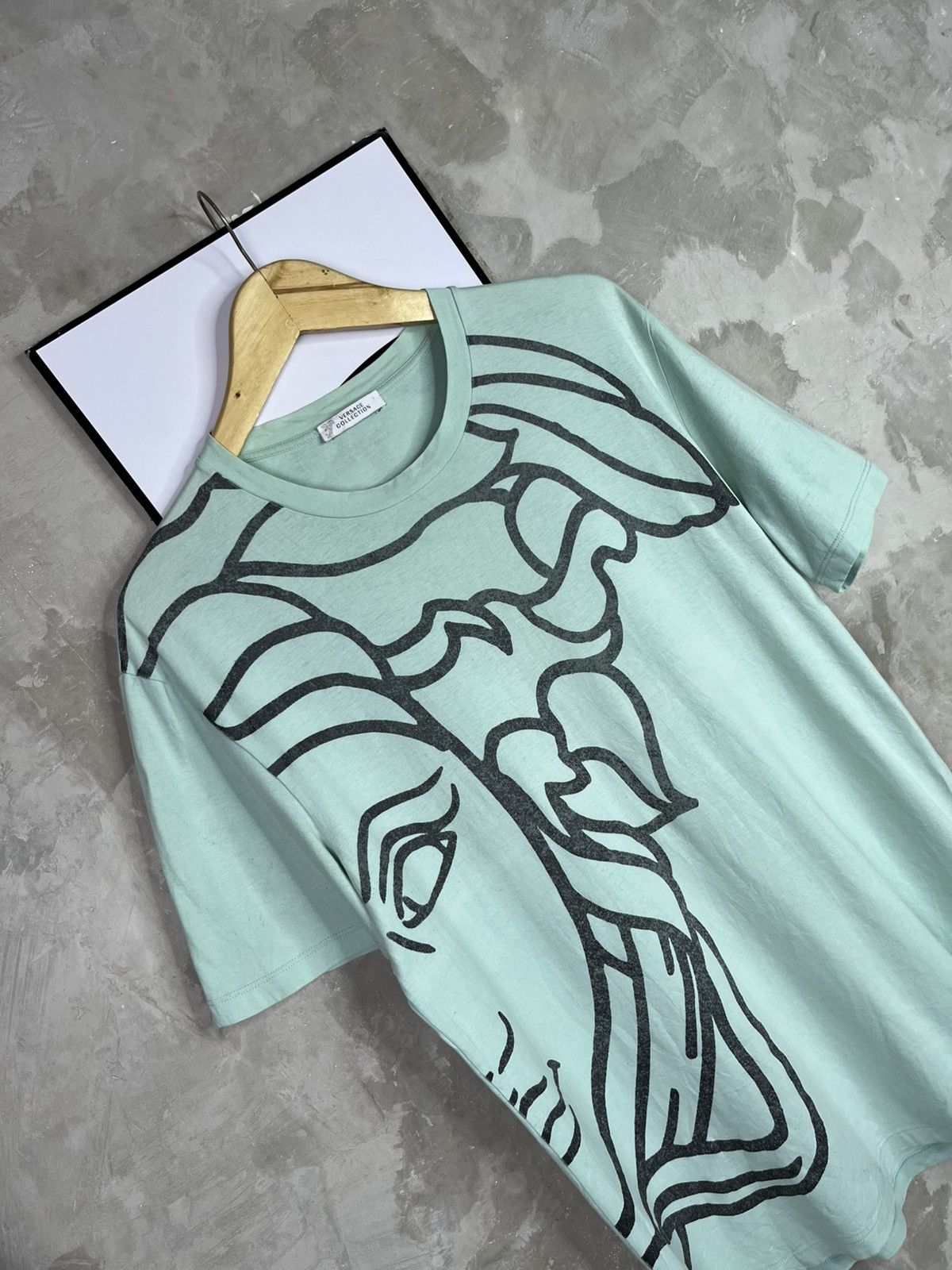Versace Versace Medusa Head Big Logo T Shirt Mint Green Size US L / EU 52-54 / 3 - 4 Thumbnail