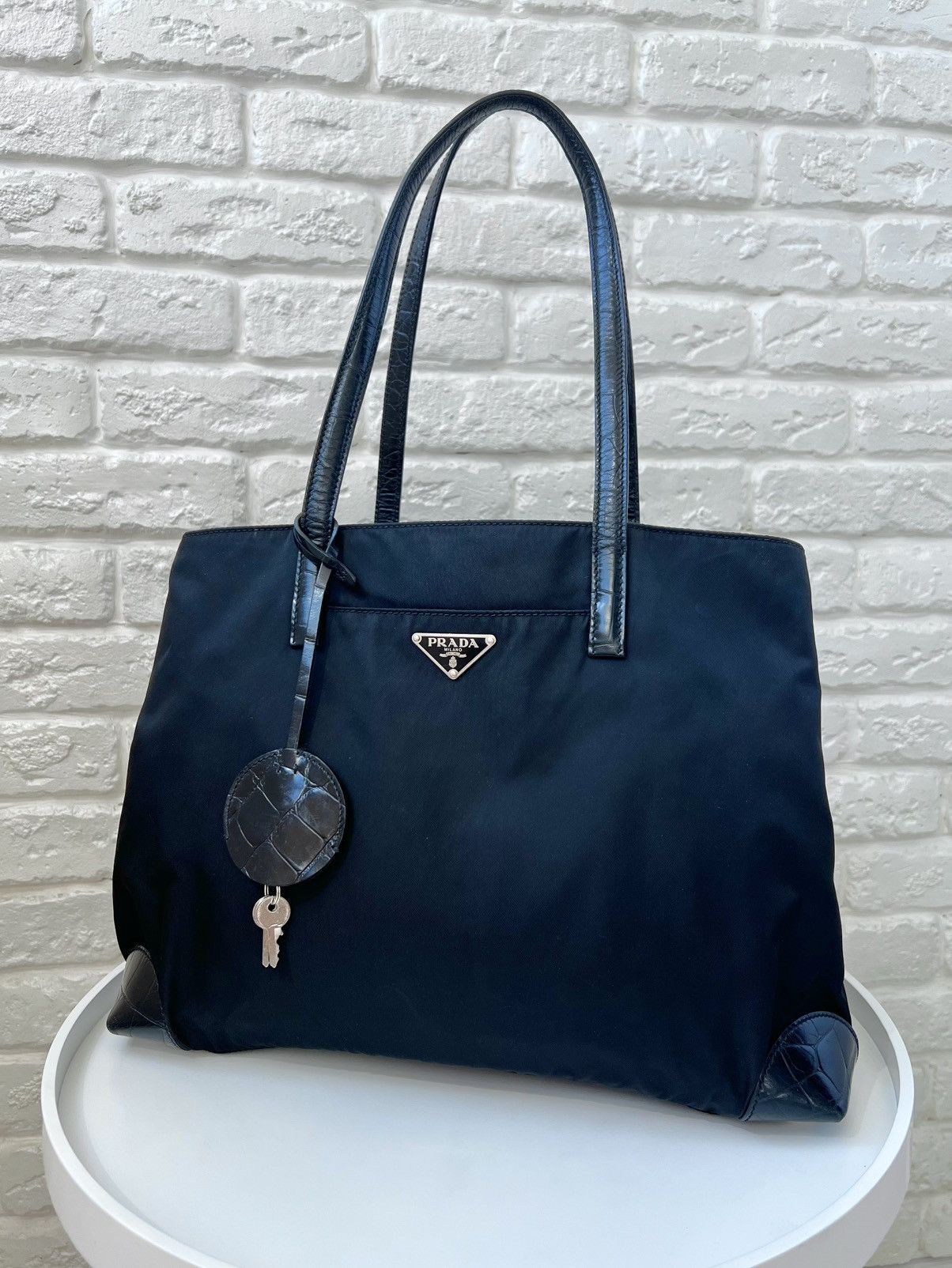 Prada Prada Black Nylon Tessuto & Coco Lock & Key Shoulder Bag Size ONE SIZE - 2 Thumbnail