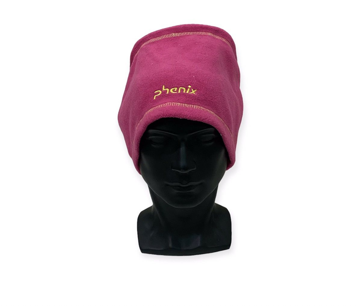 image of Vintage Phenix Plain Neck Warmer/ Gaiter Beanie Hat in Pink, Men's