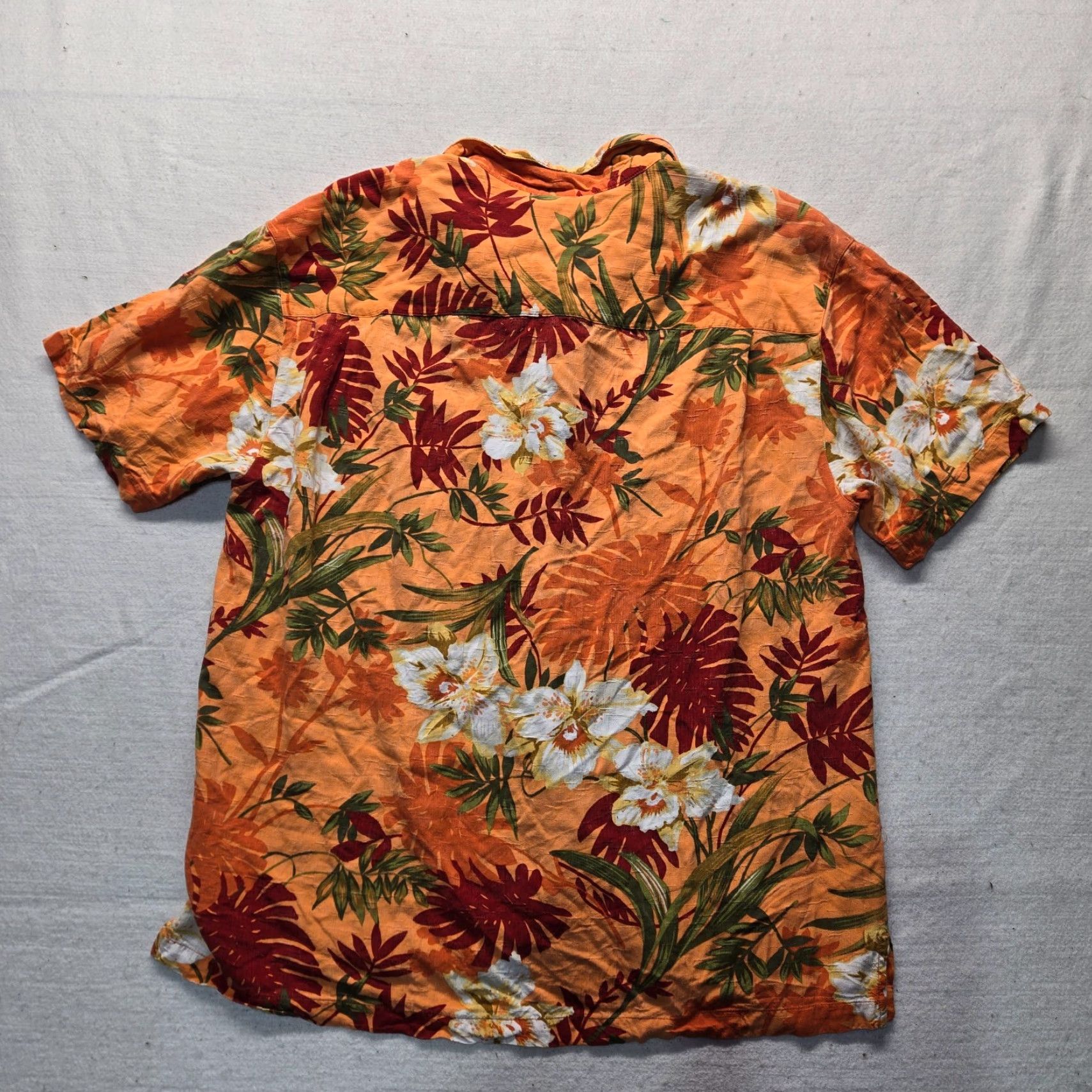 Vintage VINTAGE Caribbean Joe Shirt Floral Hawaiian Short Sleeve 100% Rayon Adult Men L Orange 90s Hawaiian Mens Size US L / EU 52-54 / 3 - 8 Thumbnail