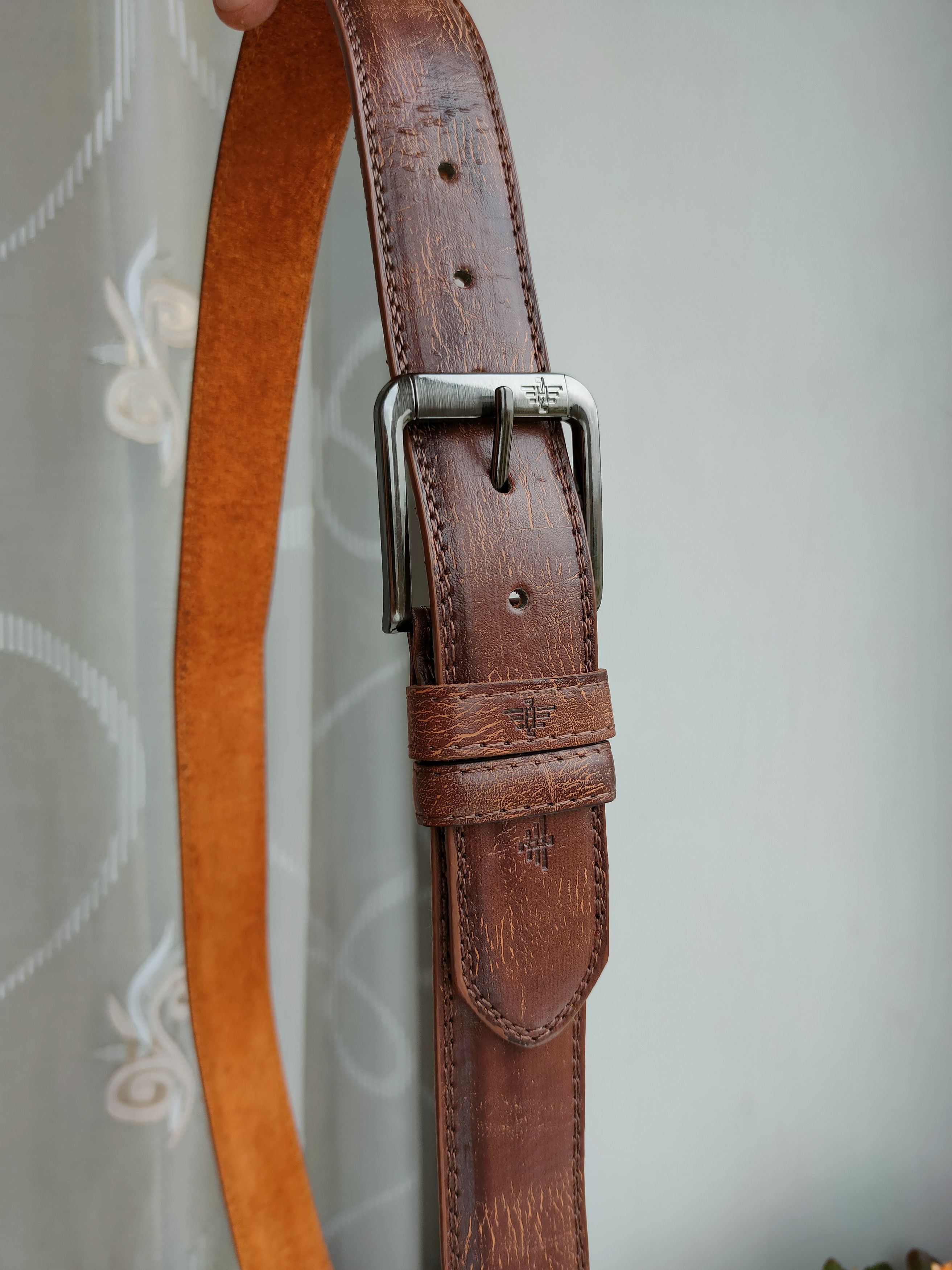 Genuine Leather Vintage Leather Belt Eagle Italy Design Men's Leather Belt Size ONE SIZE - 3 Thumbnail