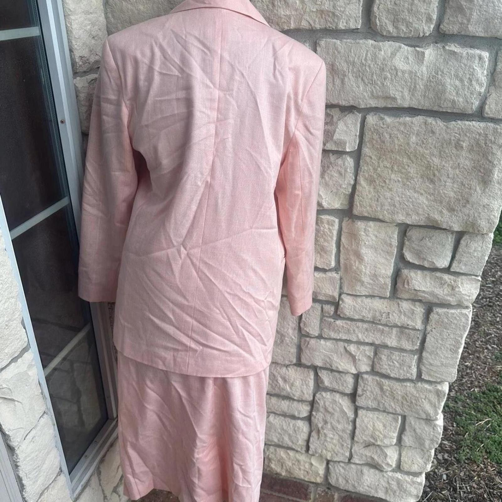 Other ilgwu Wyndham 3 piece skirt suit Salmon Pink vintage 8/10? Size M / US 6-8 / IT 42-44 - 4 Thumbnail