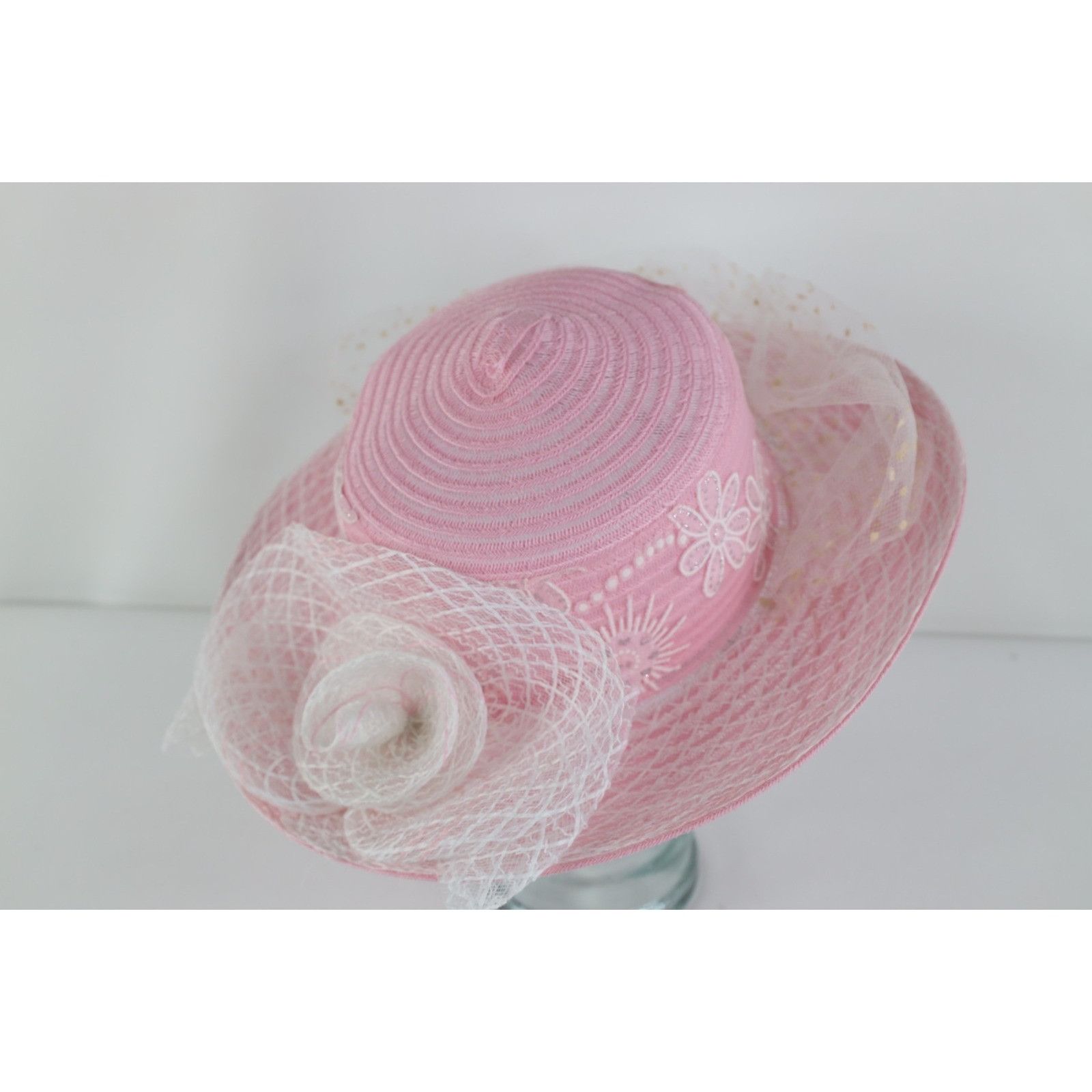 Vintage Vintage 90s Streetwear Lace Birdcage Flower Derby Church Hat Size ONE SIZE - 5 Thumbnail