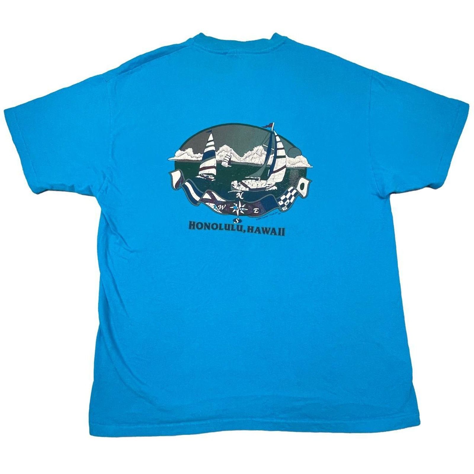 Hanes Vintage 90s hawaii t shirt single stitched Honolulu Size US XL / EU 56 / 4 - 1 Thumbnail