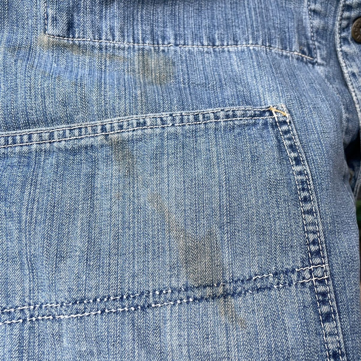 Edwin 🔥Vintage 1997 Edwin Stone Washed Workwear Chore Denim Jacket Size US M / EU 48-50 / 2 - 12 Thumbnail